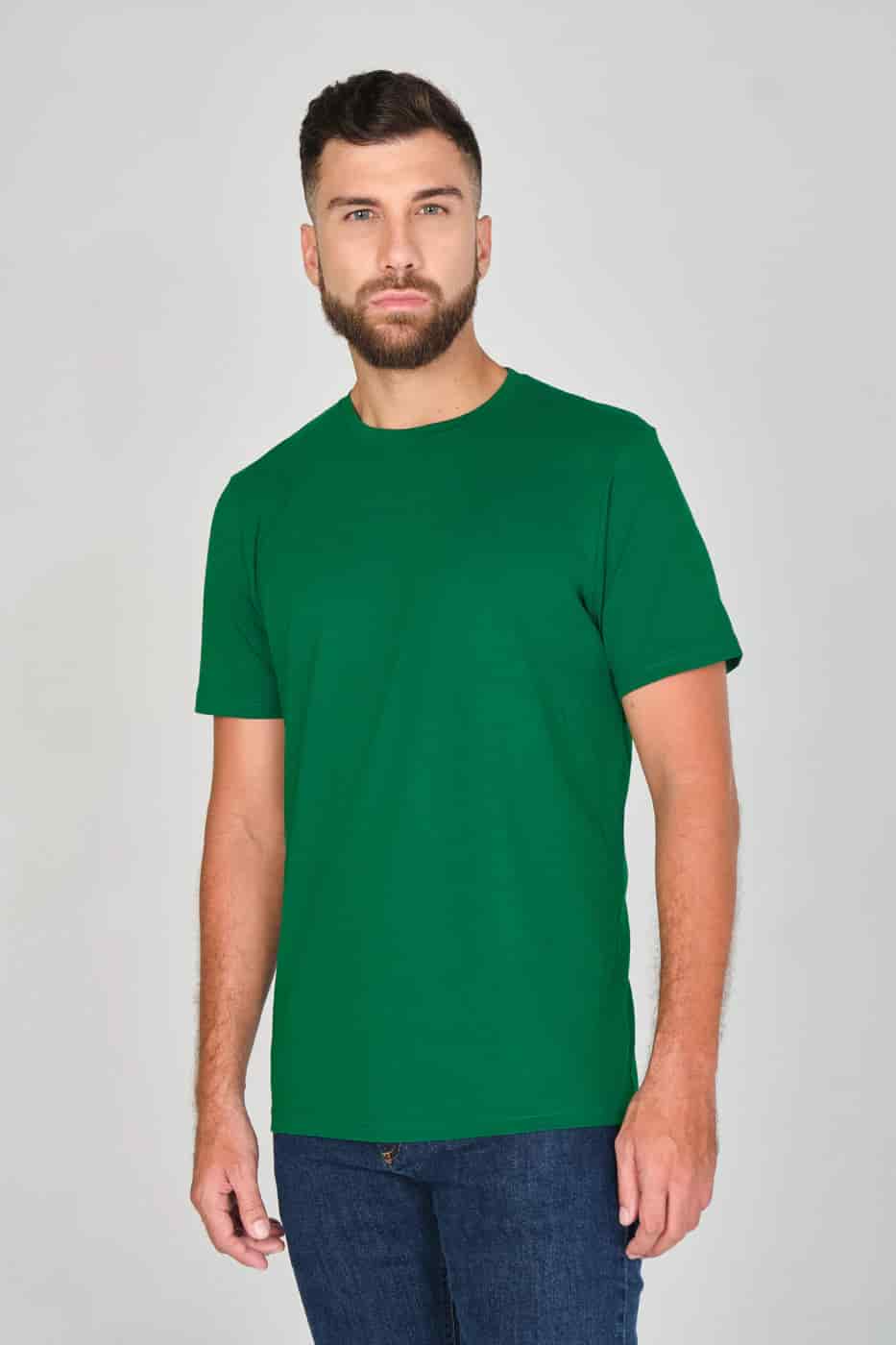 T-shirt Slim Fit 100% Algodón Verde Oscuro - miniatura 1