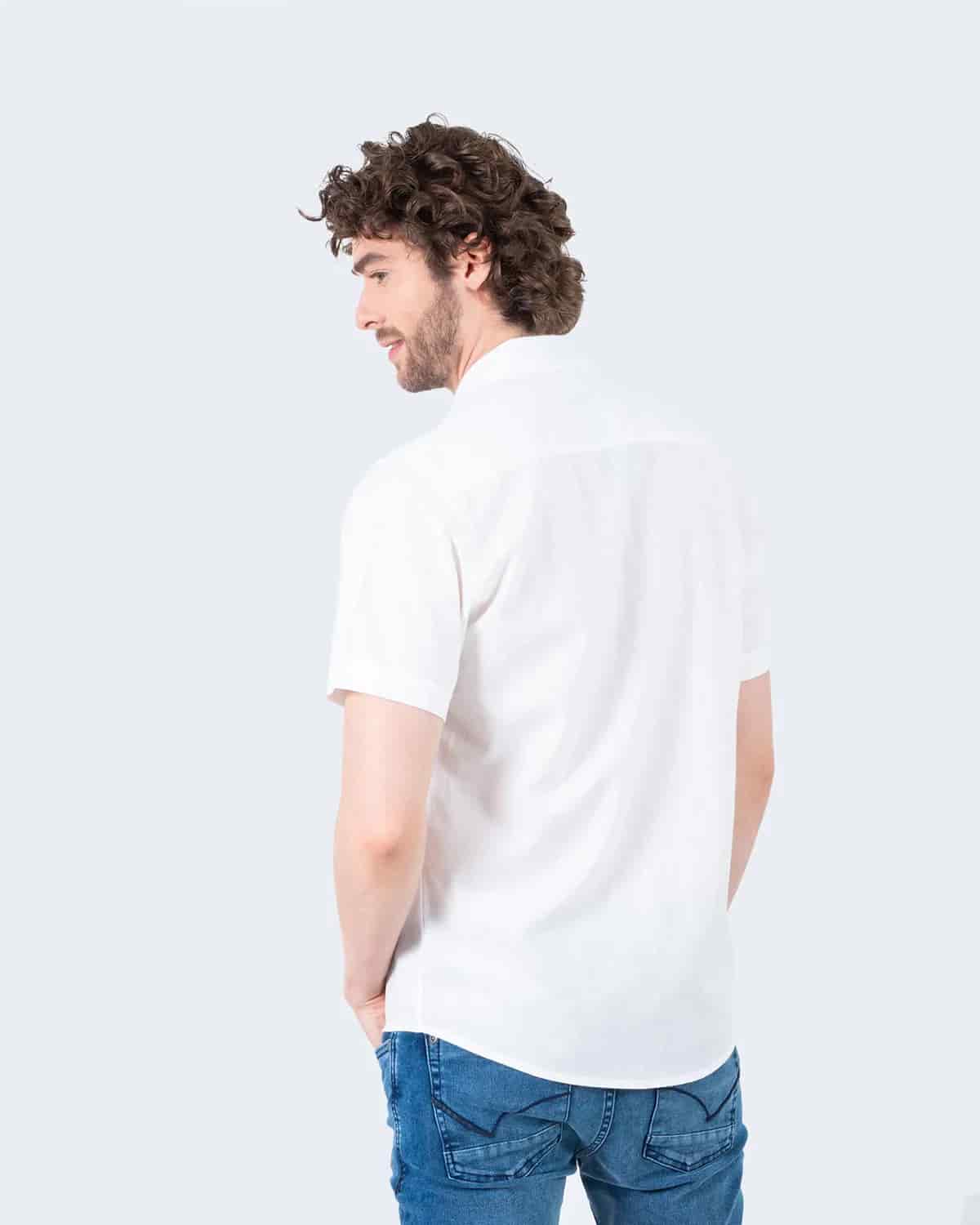 Camisa blanca manga corta para hombre - miniatura 91