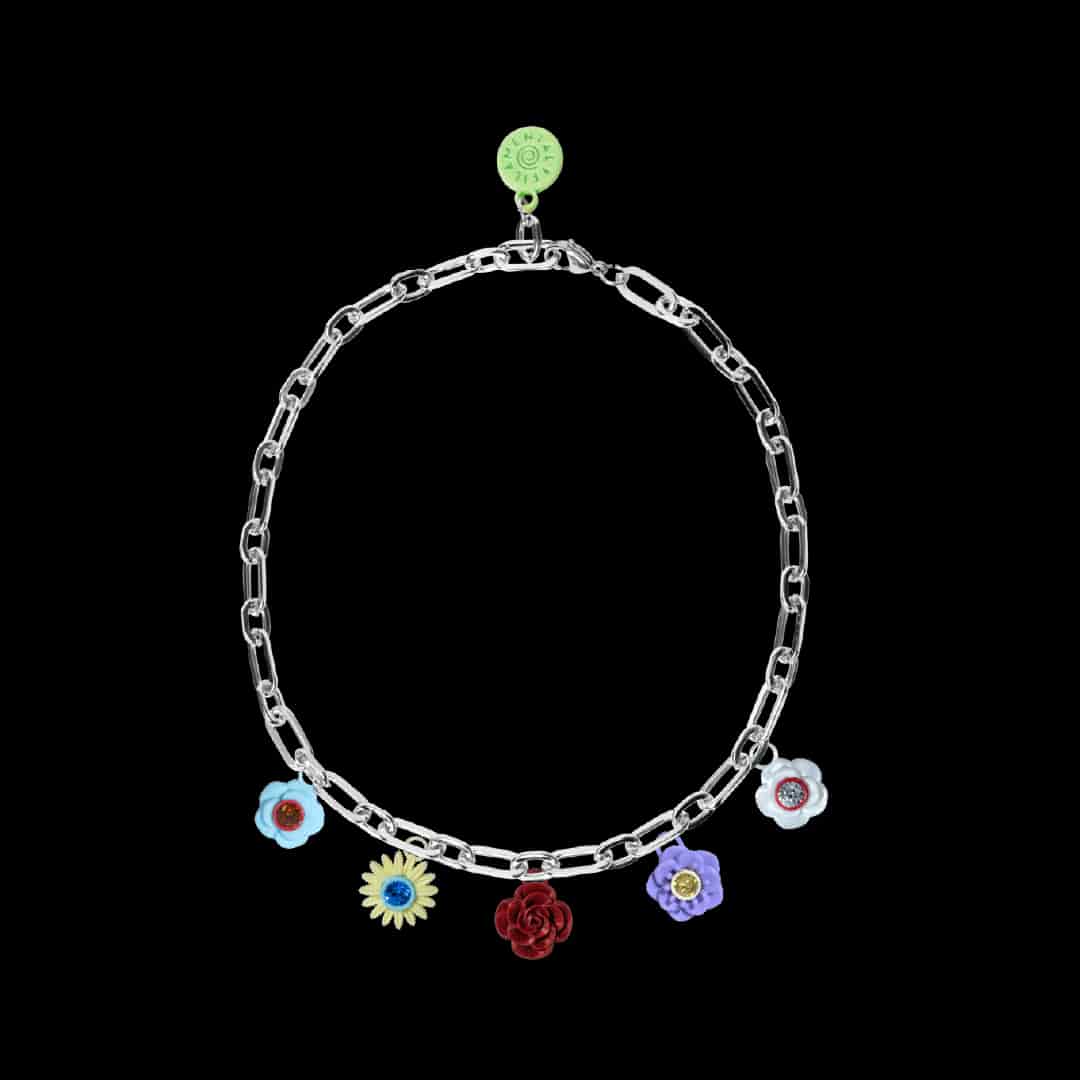 COLLAR BOUQUET CON CADENA BAÑO EN ORO O EN PLATA - miniatura 2