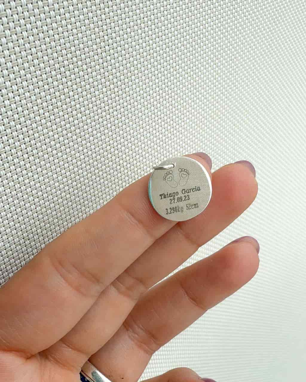 Dije en Plata Personalizado Nacimiento - miniatura 2