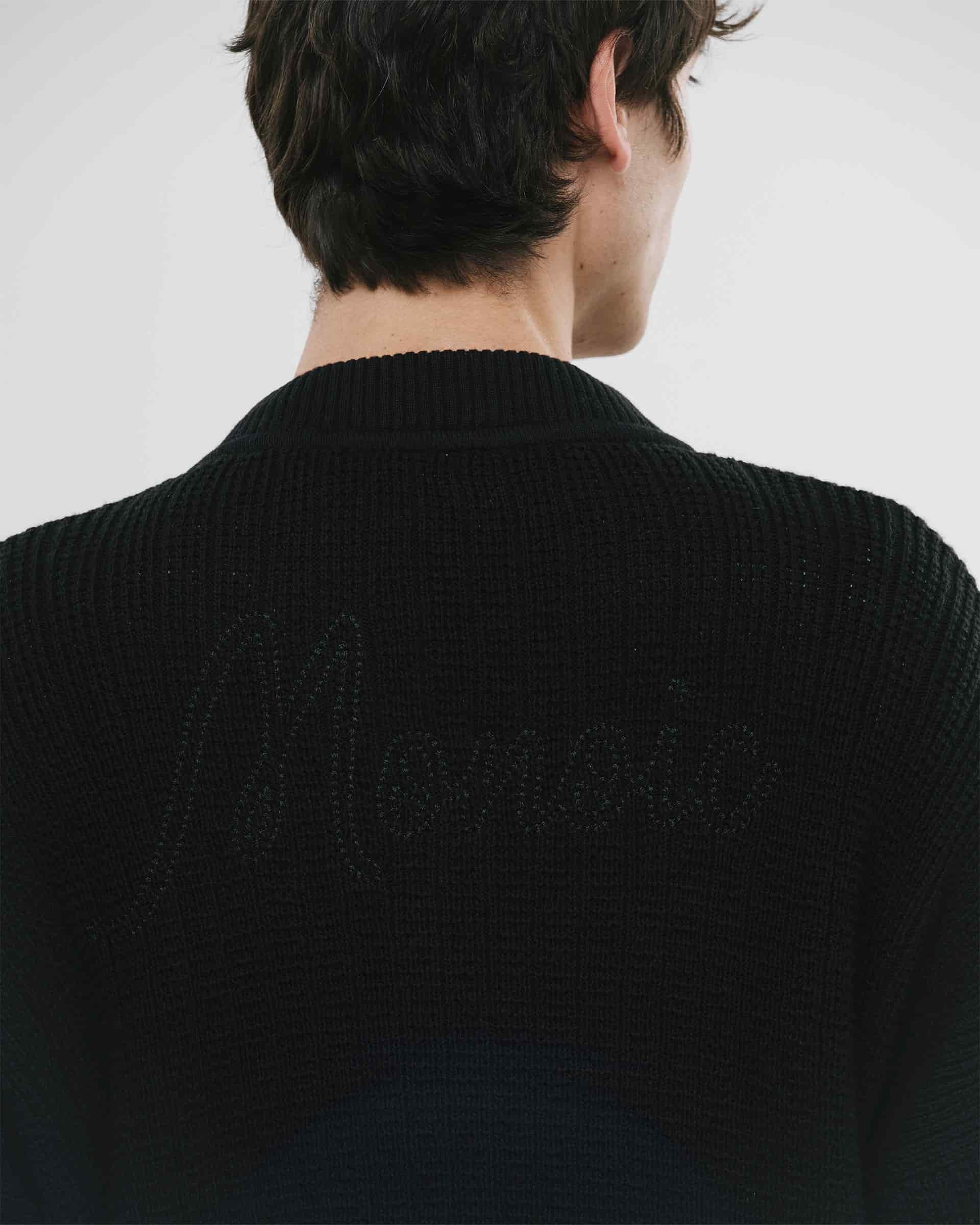 Zip Up Knit Bomber Jacket - Negro - miniatura 5