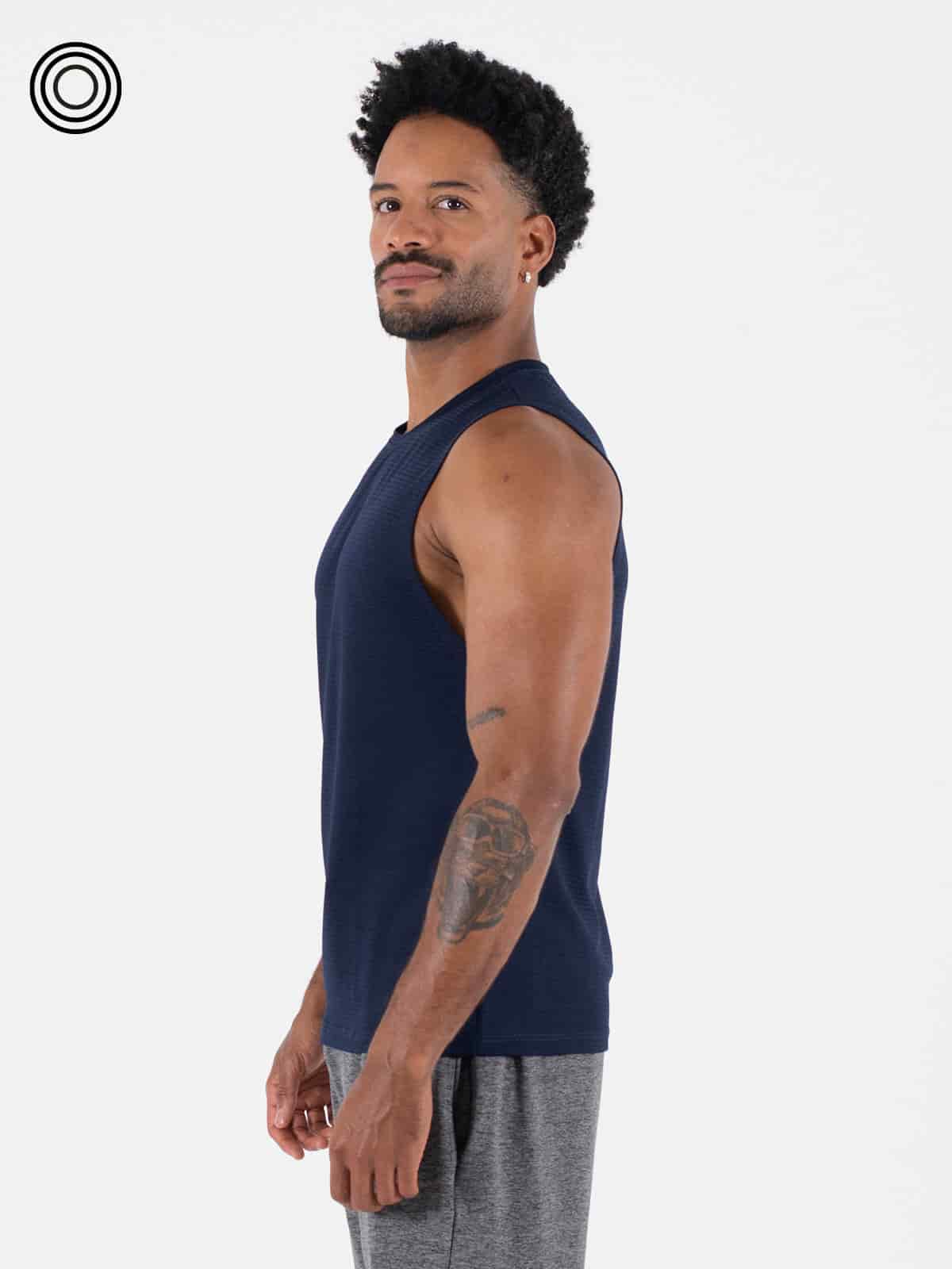 Camisilla hombre panal azul oscuro - miniatura 2