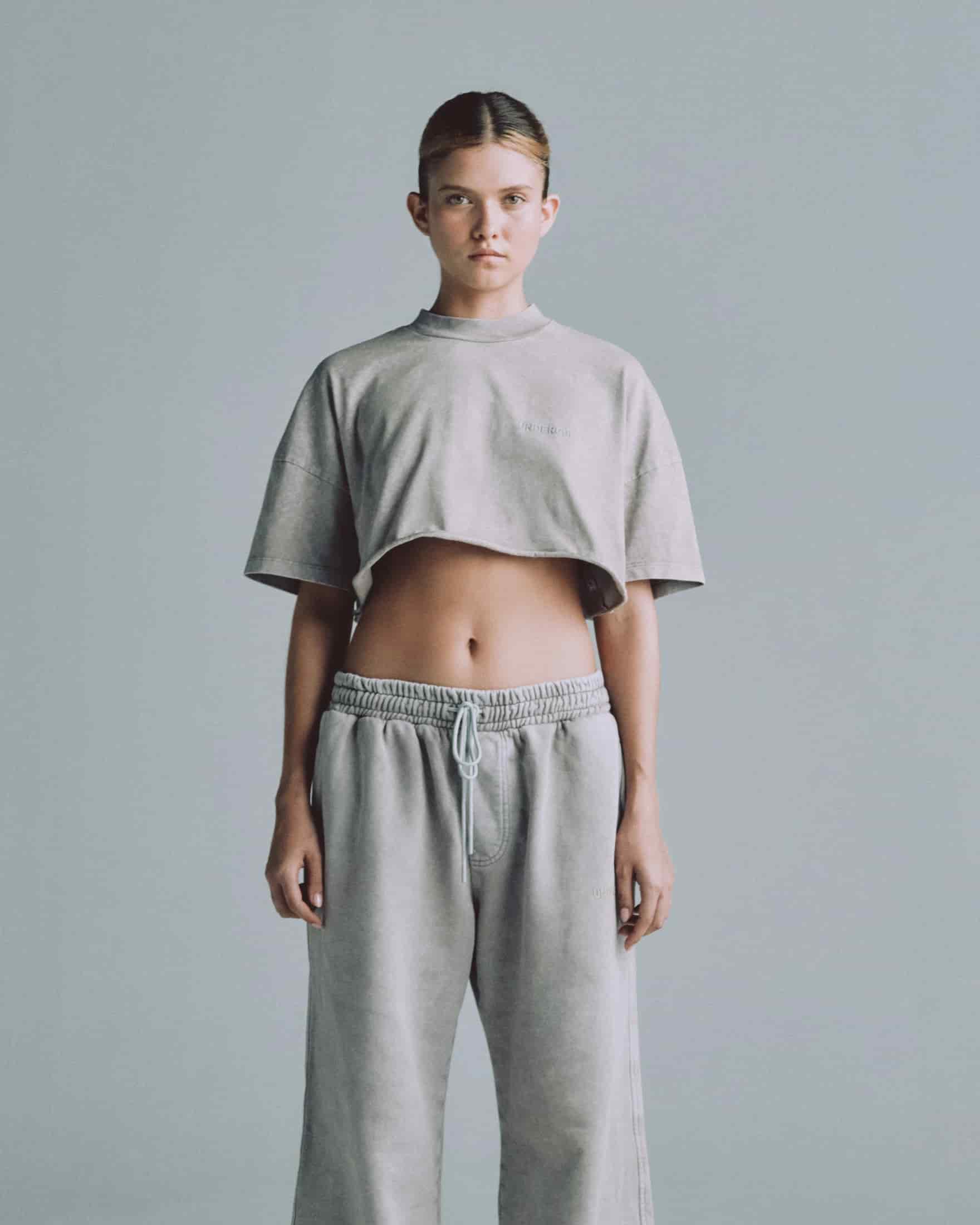 Line Logo Crop Top Washed Gray - miniatura 2