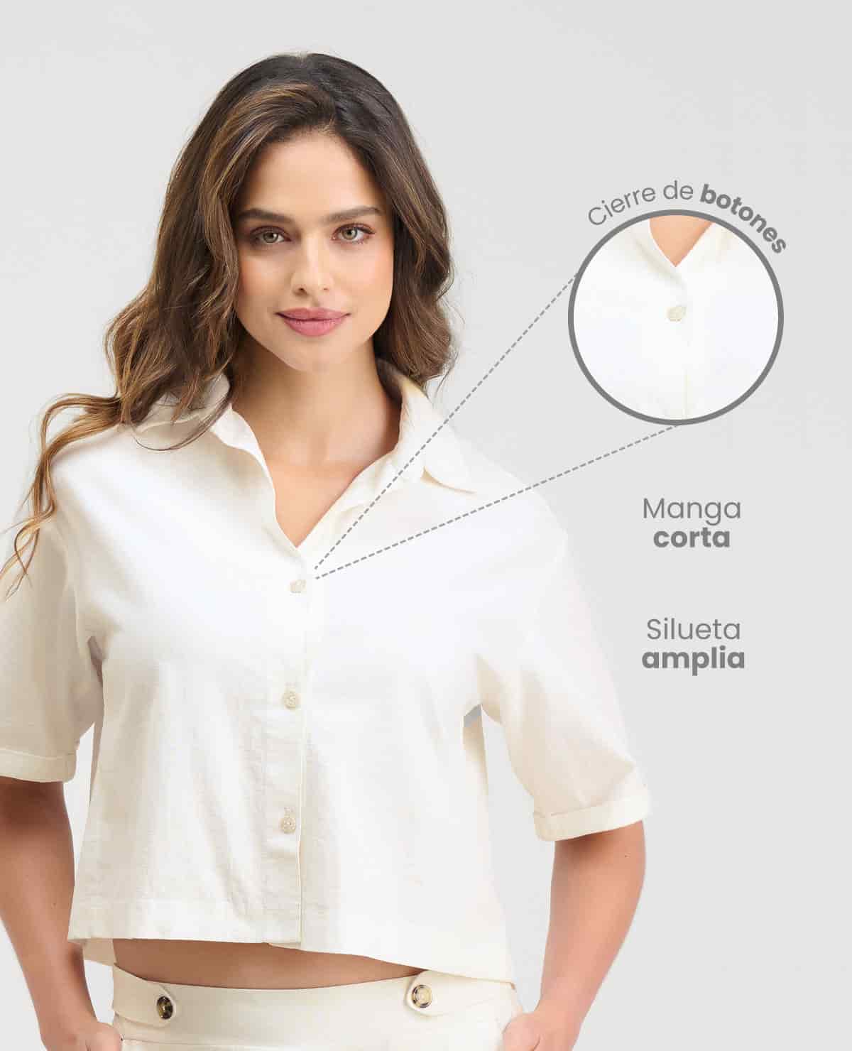 Camisa de Botones | Manga Corta | Botones Frontales - miniatura 2