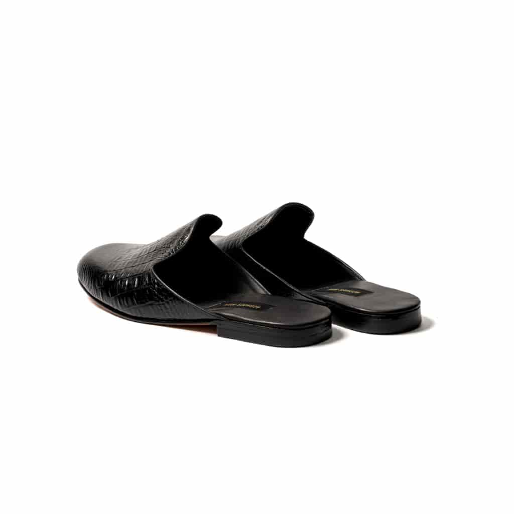 Slipper mules cuero grabado croc - miniatura 3