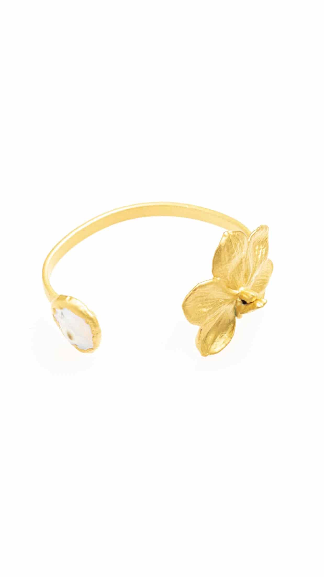 PULSERA ORQUÍDEA VANDA CON PERLA - miniatura 1