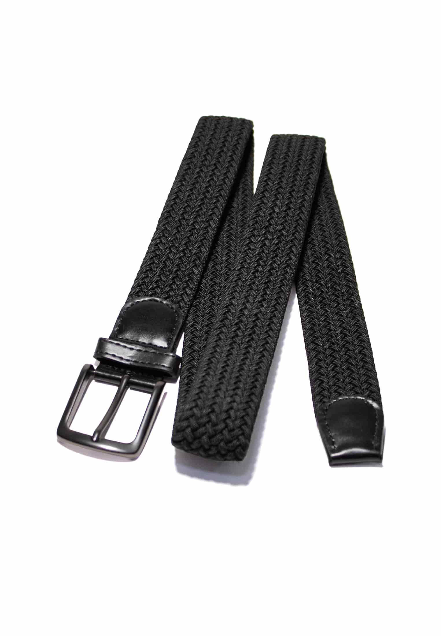 CORREA TRENZADA NEGRA PARA HOMBRE - miniatura 1