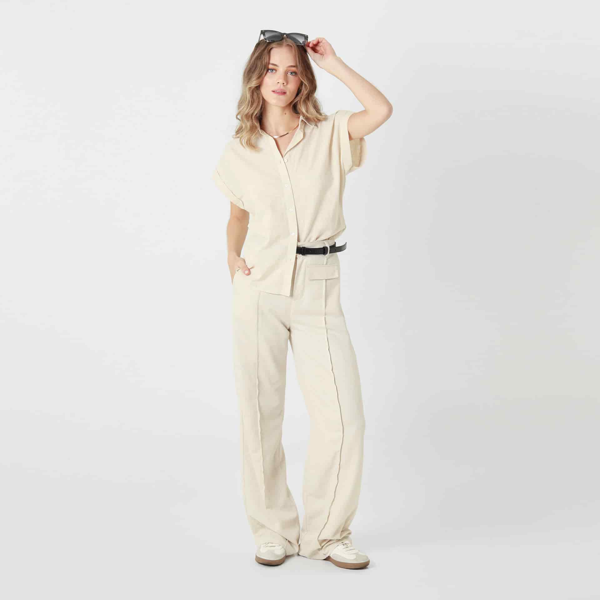 Blusa Cuello Camisero Manga Corta - miniatura 3