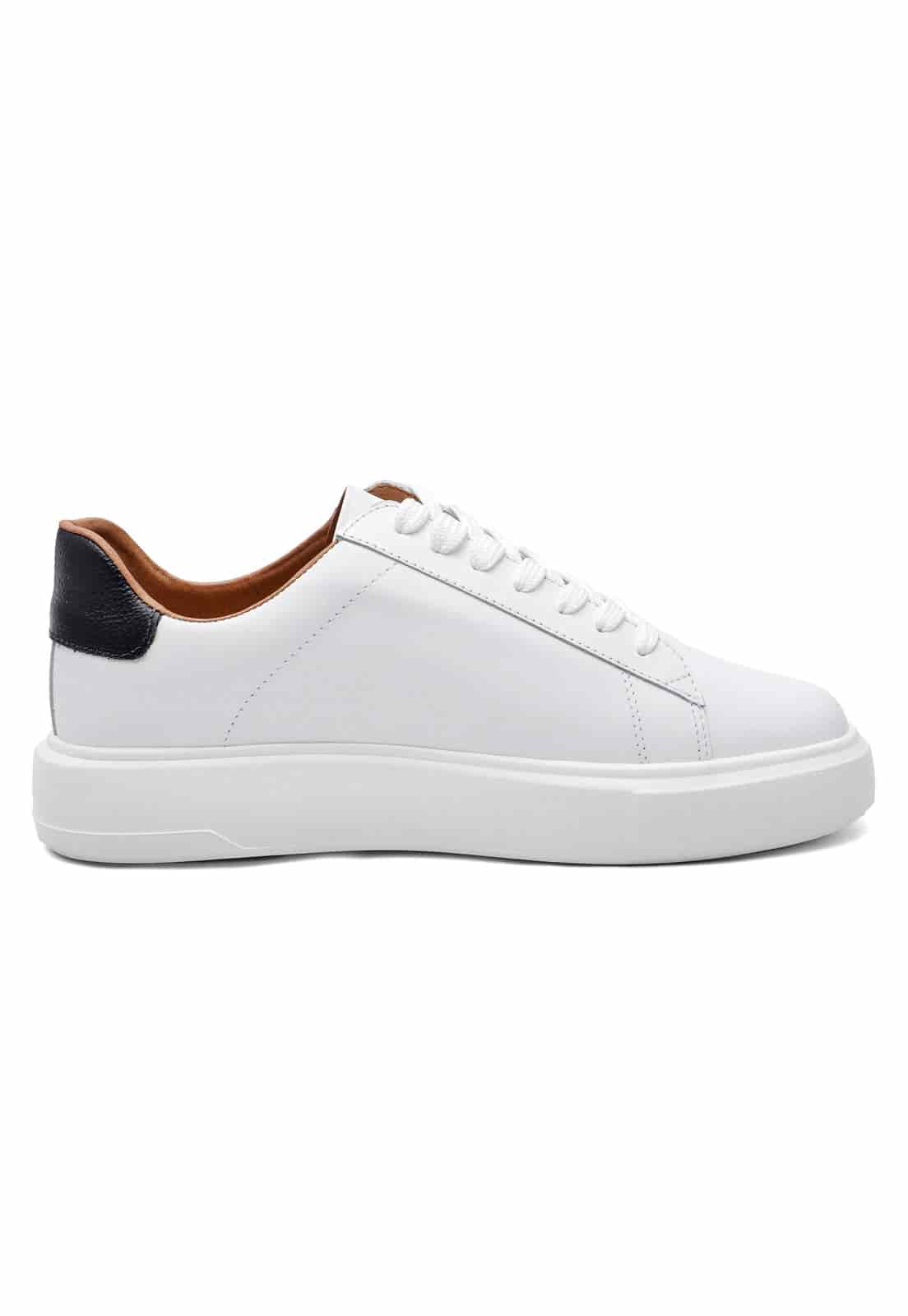 Tenis blancos talon azul detalle azul - miniatura 3