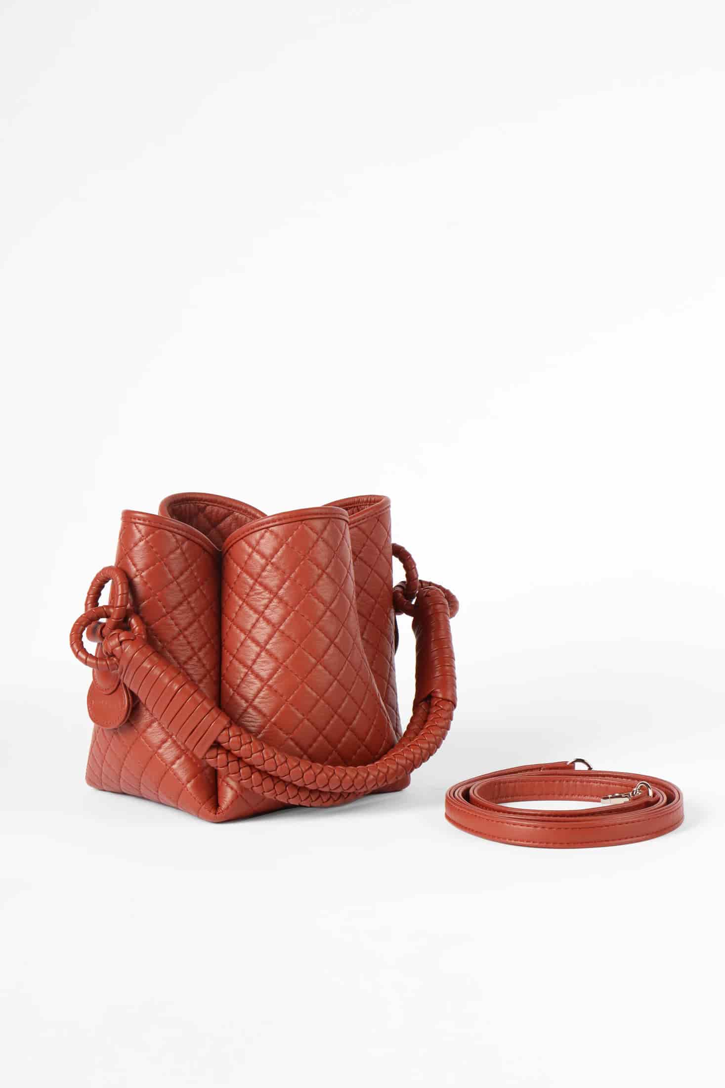 Tulip Mini Bucket Bag, Brick Red - miniatura 3