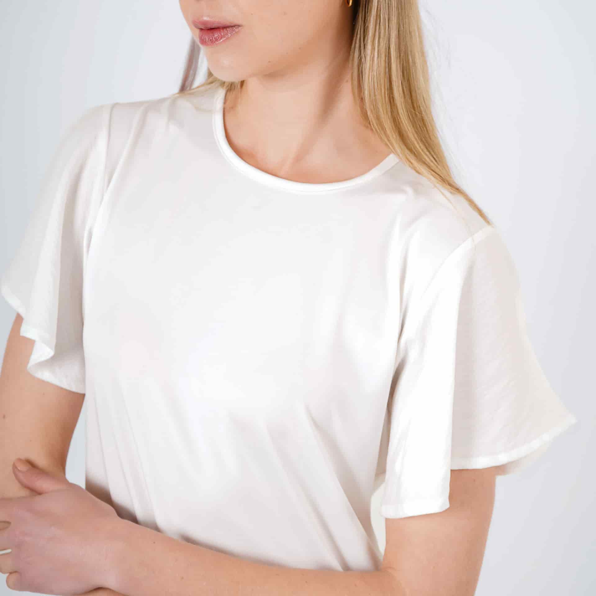 Camiseta cuello redondo manga bolero corta - miniatura 3