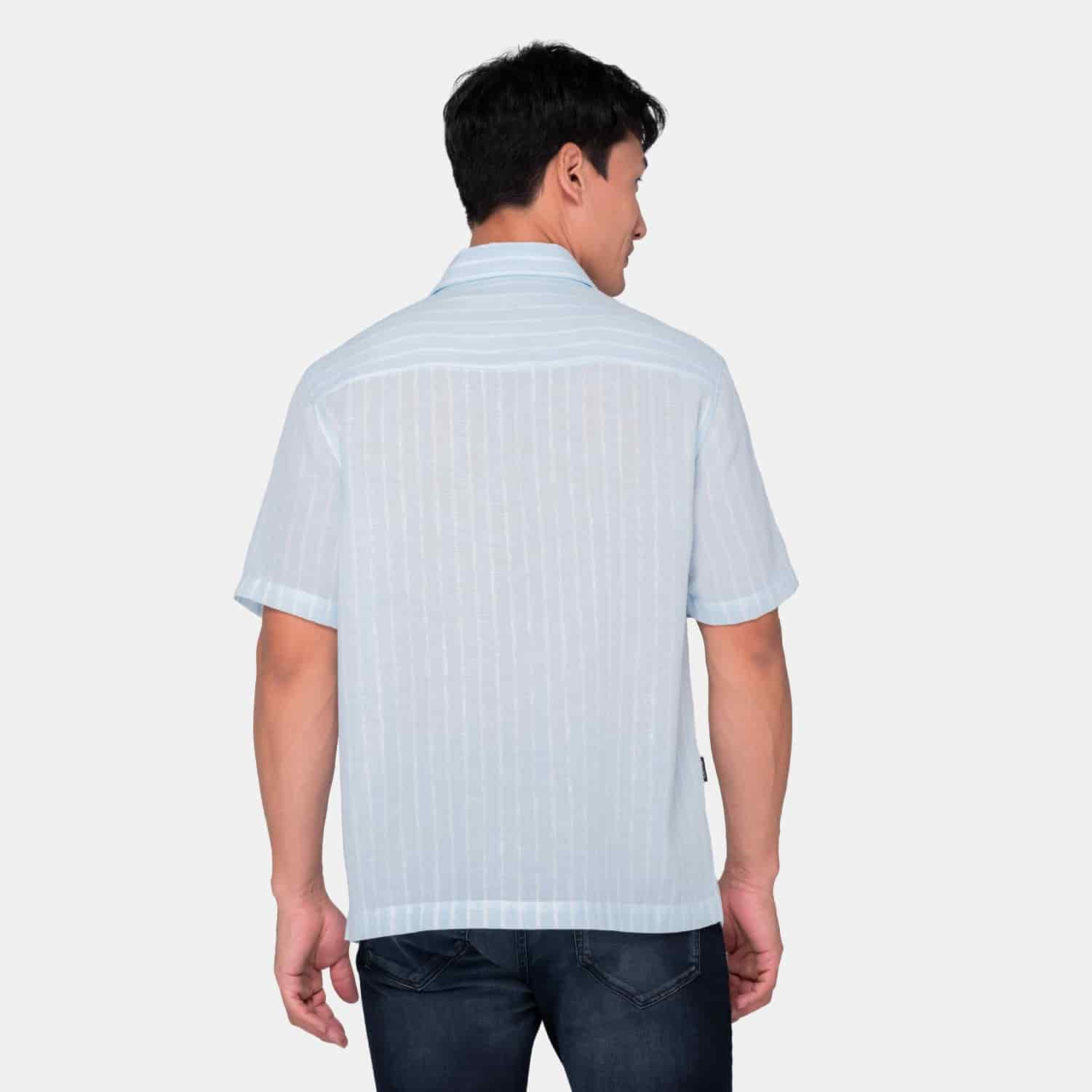 Vertical Stripes S/S Shirt Light Blue - miniatura 9