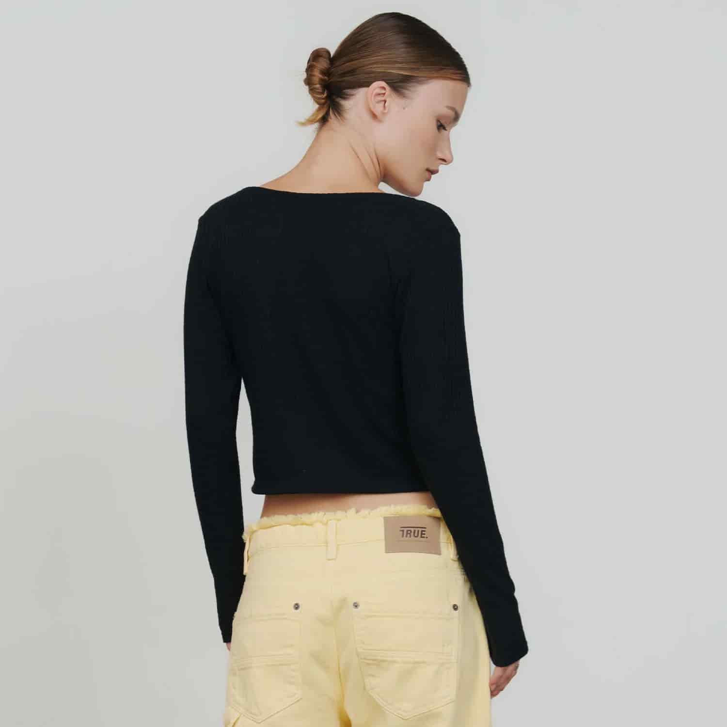 Knit LS Tee - Black - miniatura 8