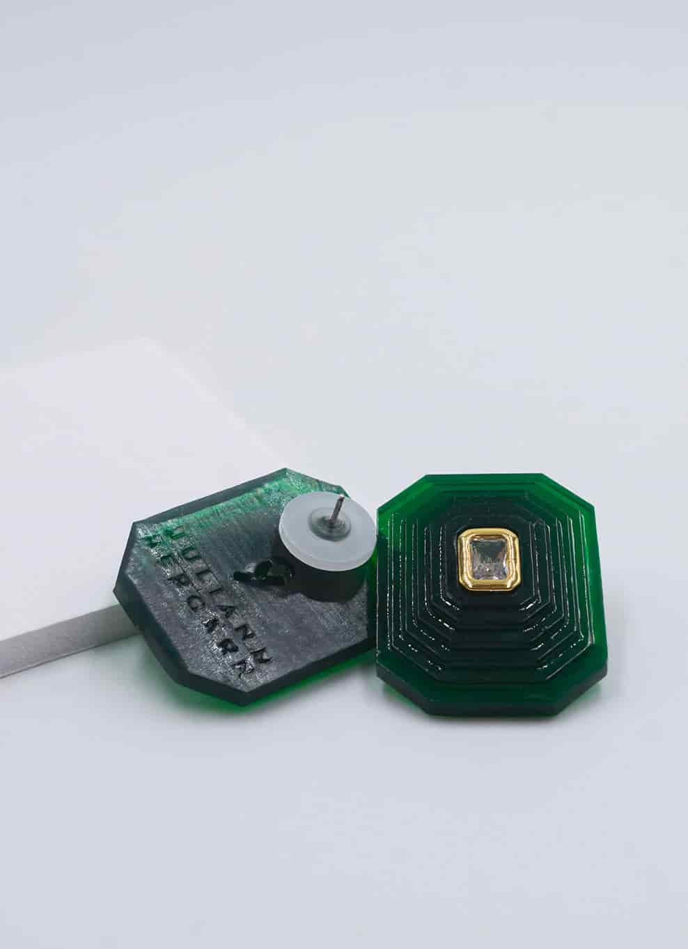 OTTAGONO M - GREEN EARRINGS - miniatura 3