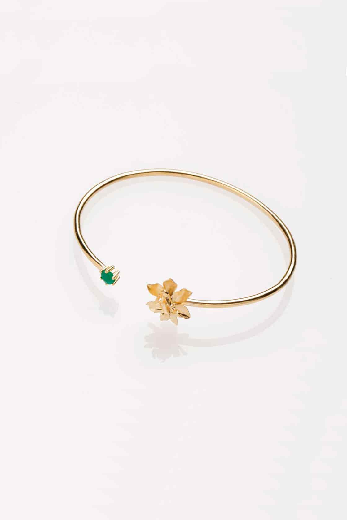 SIGMATOXTALIS ORCHID BRACELET WITH EMERALD - miniatura 1