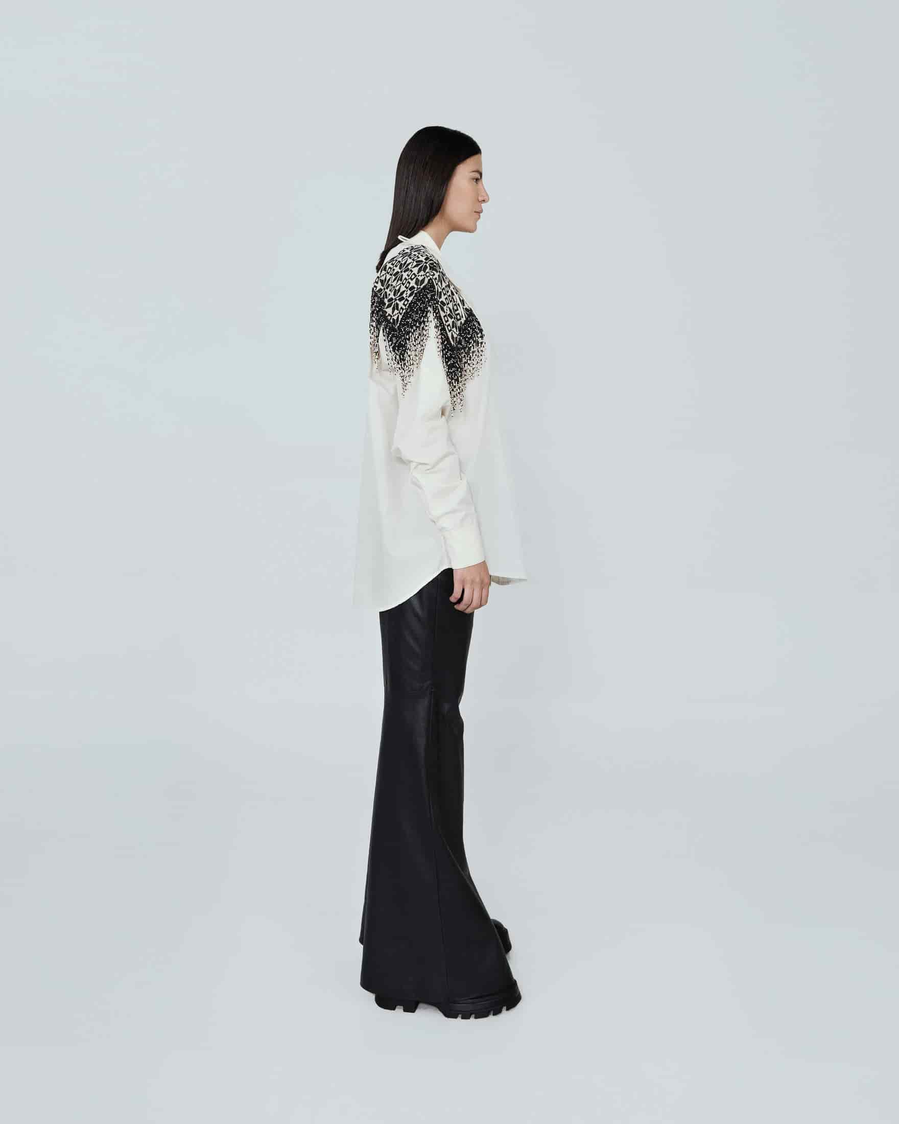 SEMI-FLARE LEATHER TROUSERS - miniatura 4
