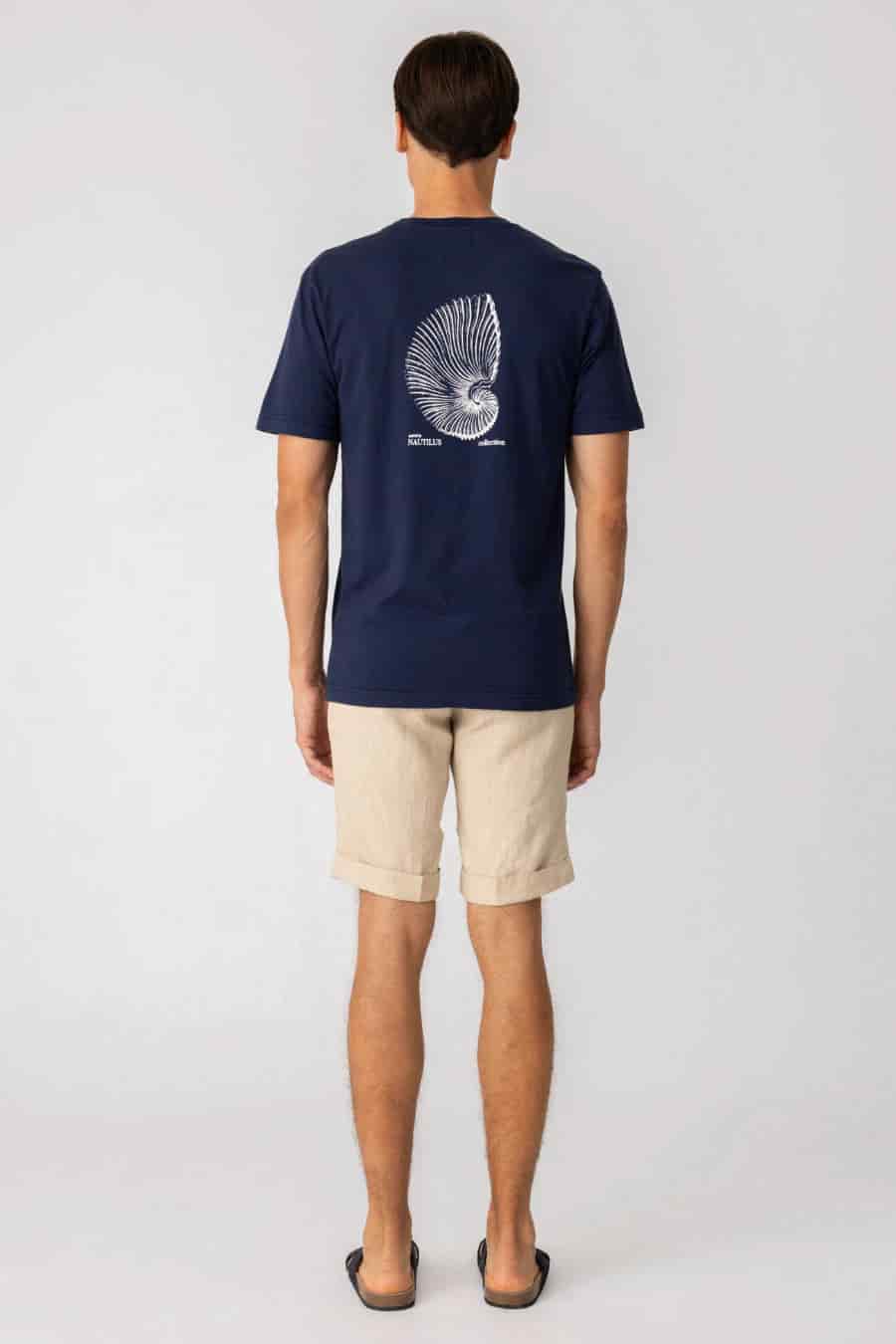 Men's cotton t-shirt navy albatros - miniatura 2