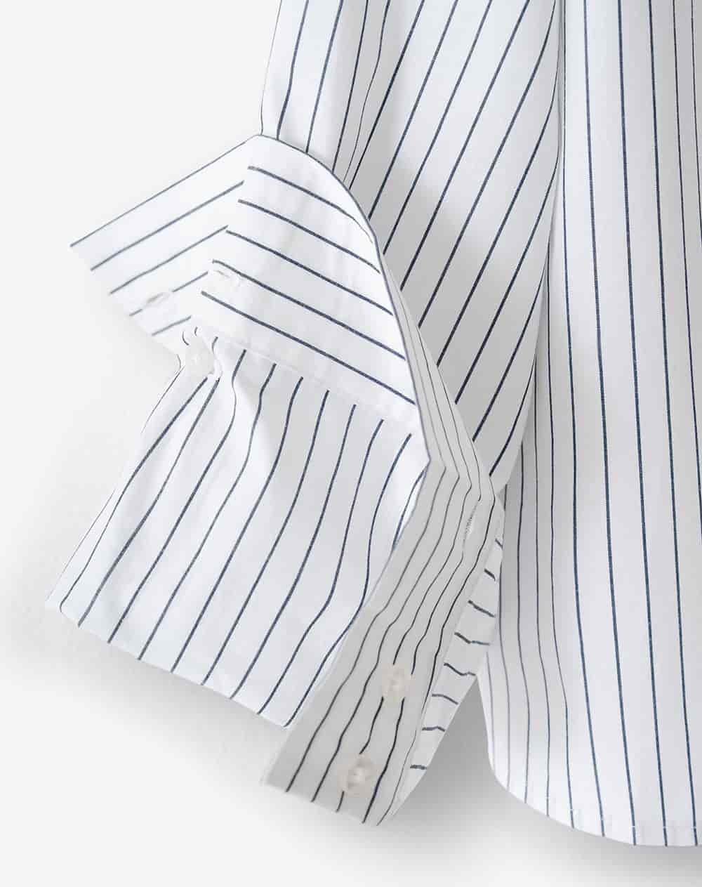 Camisa manga larga oversize blanca rayas mujer - miniatura 7
