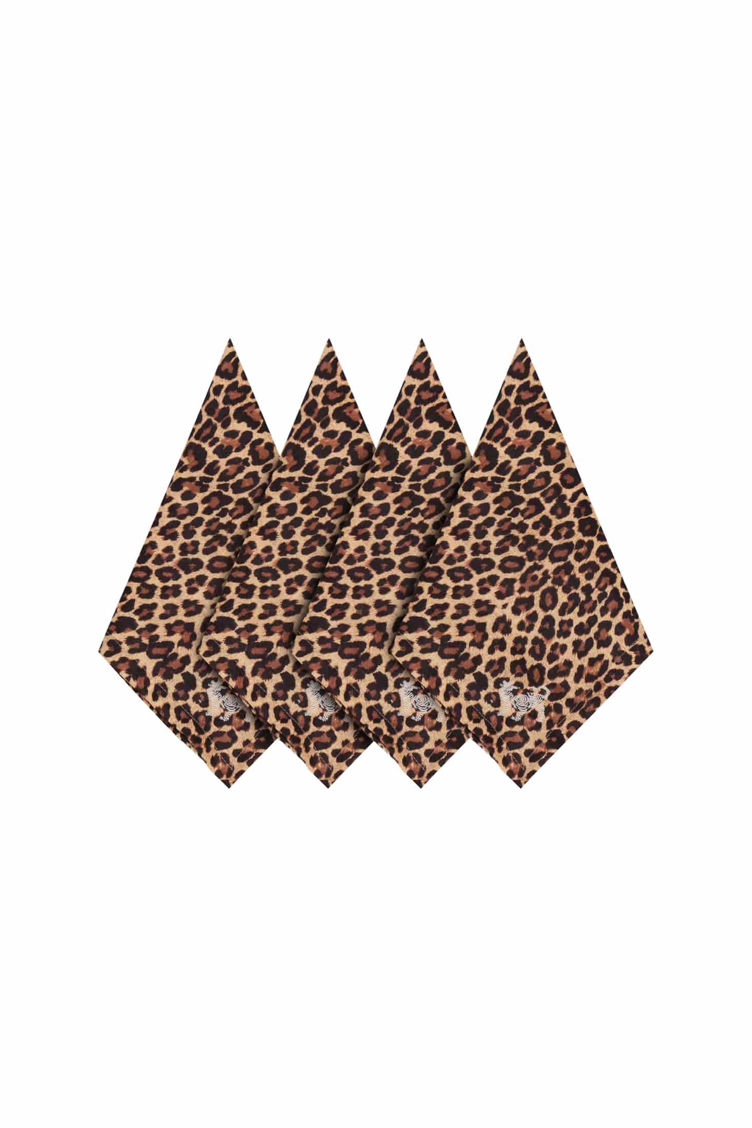 Jaguar Embroidered Linen Napkins / Set of 4 - miniatura 1