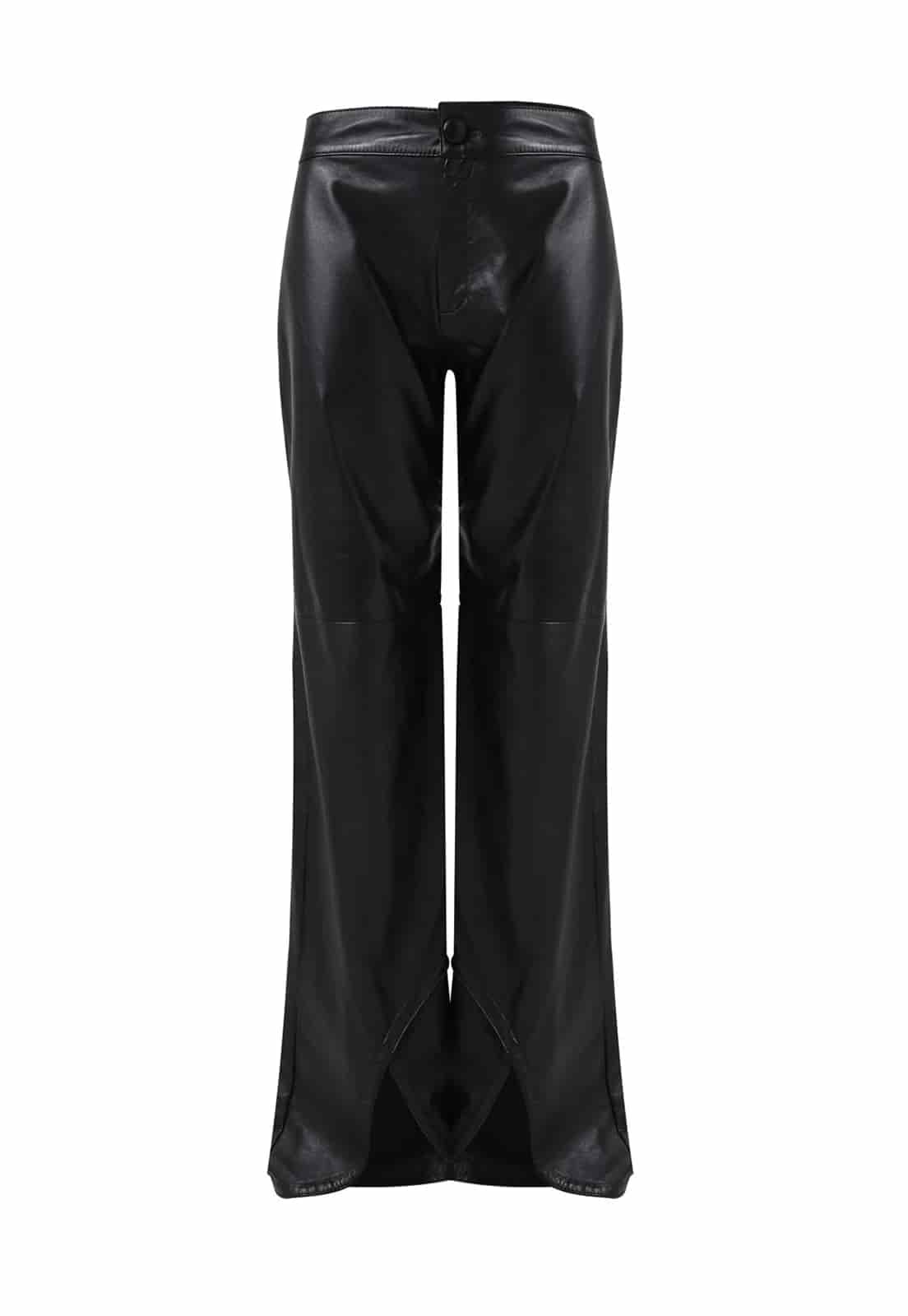 LEATHER CURVED CUT OUT BOOT TROUSERS - miniatura 2