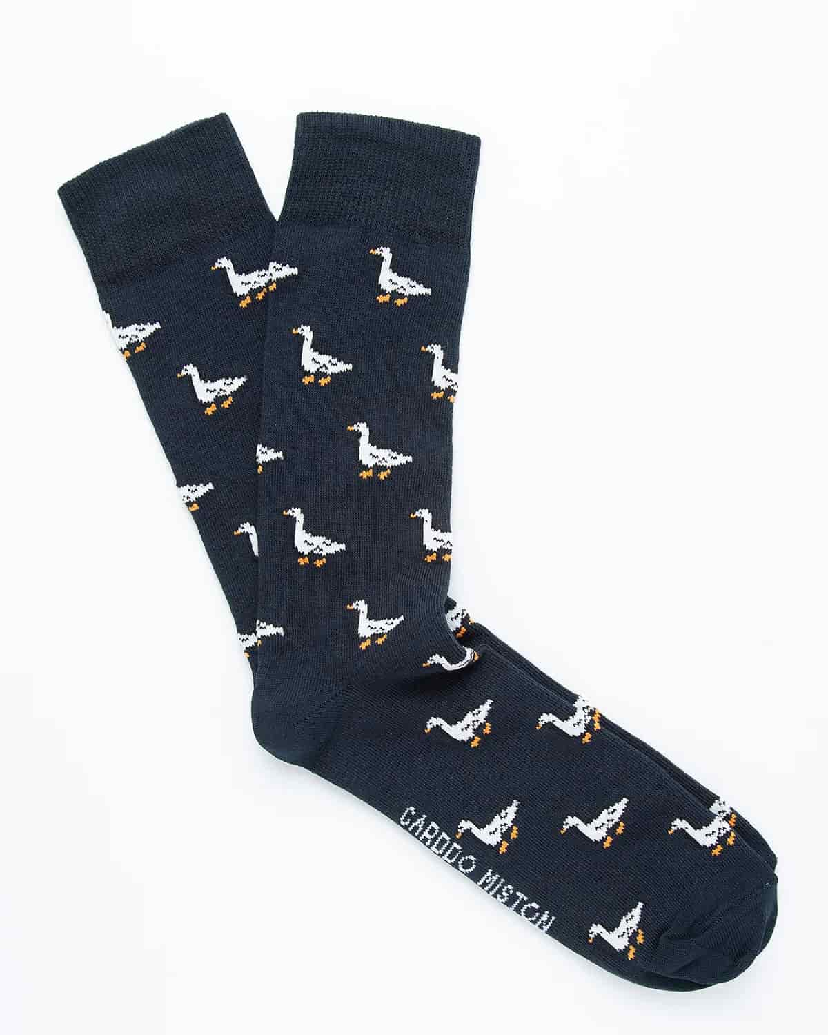 Medias Algodón Estampado Patos - Fondo Azul - miniatura 1