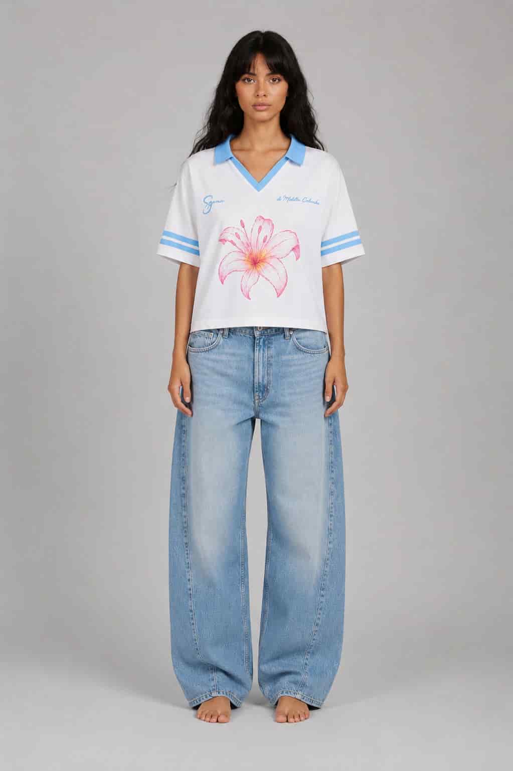 Camiseta Boxy Flor-Blanca - miniatura 3