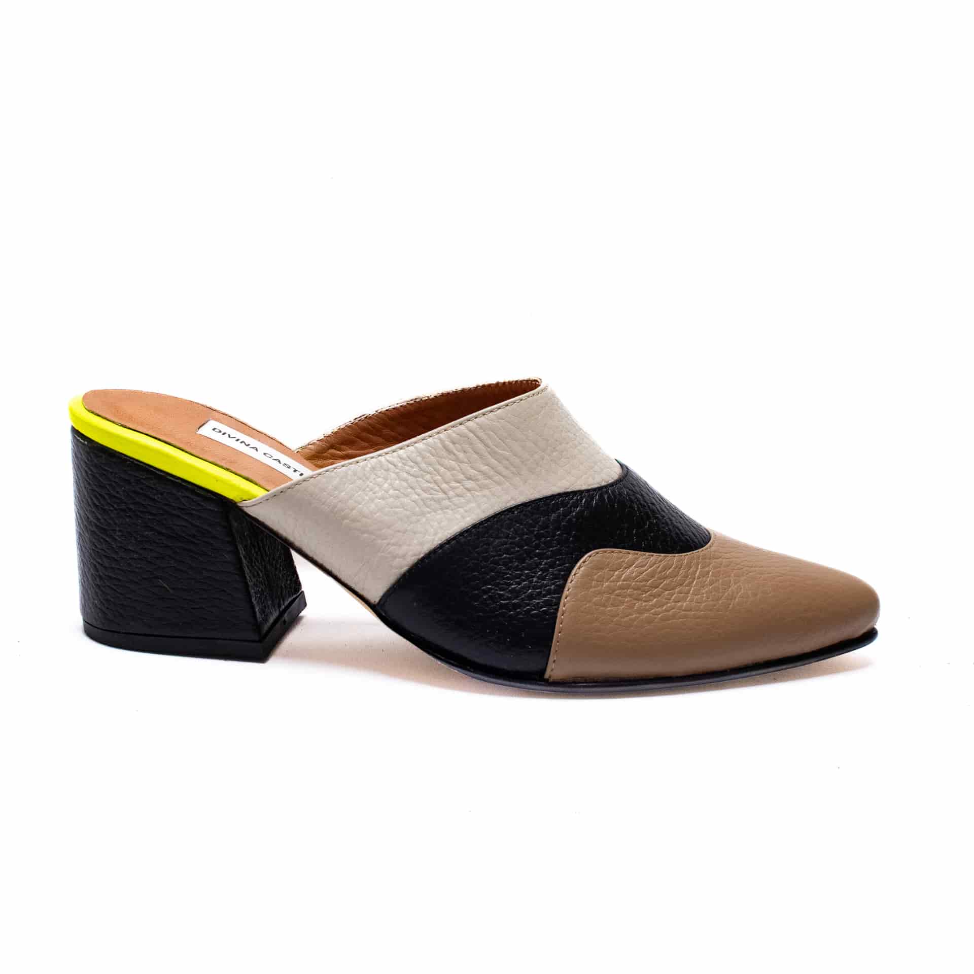 OLA MULES beige, negro y cocoa - miniatura 2