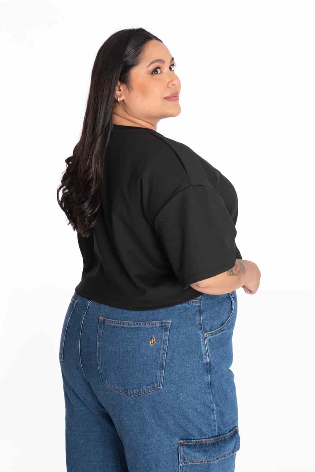 Crop Top Oversize Negro - miniatura 5