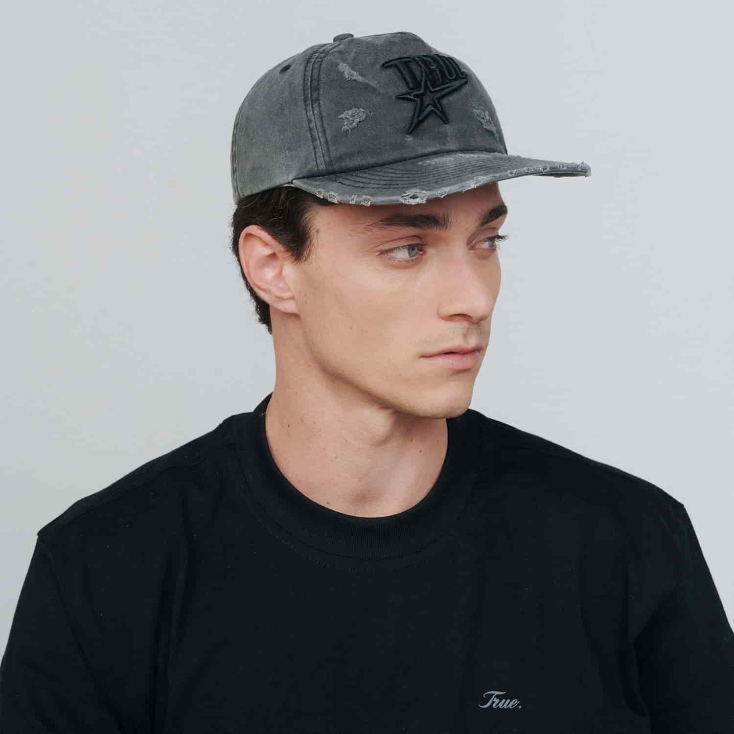 Star Washed Golfer Cap - Black - miniatura 2