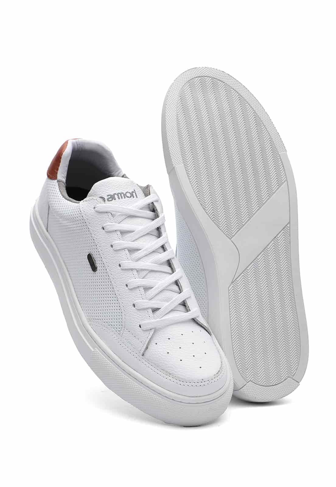 Tenis de cuero para hombre color blanco| Armori x Los Caballeros - miniatura 3