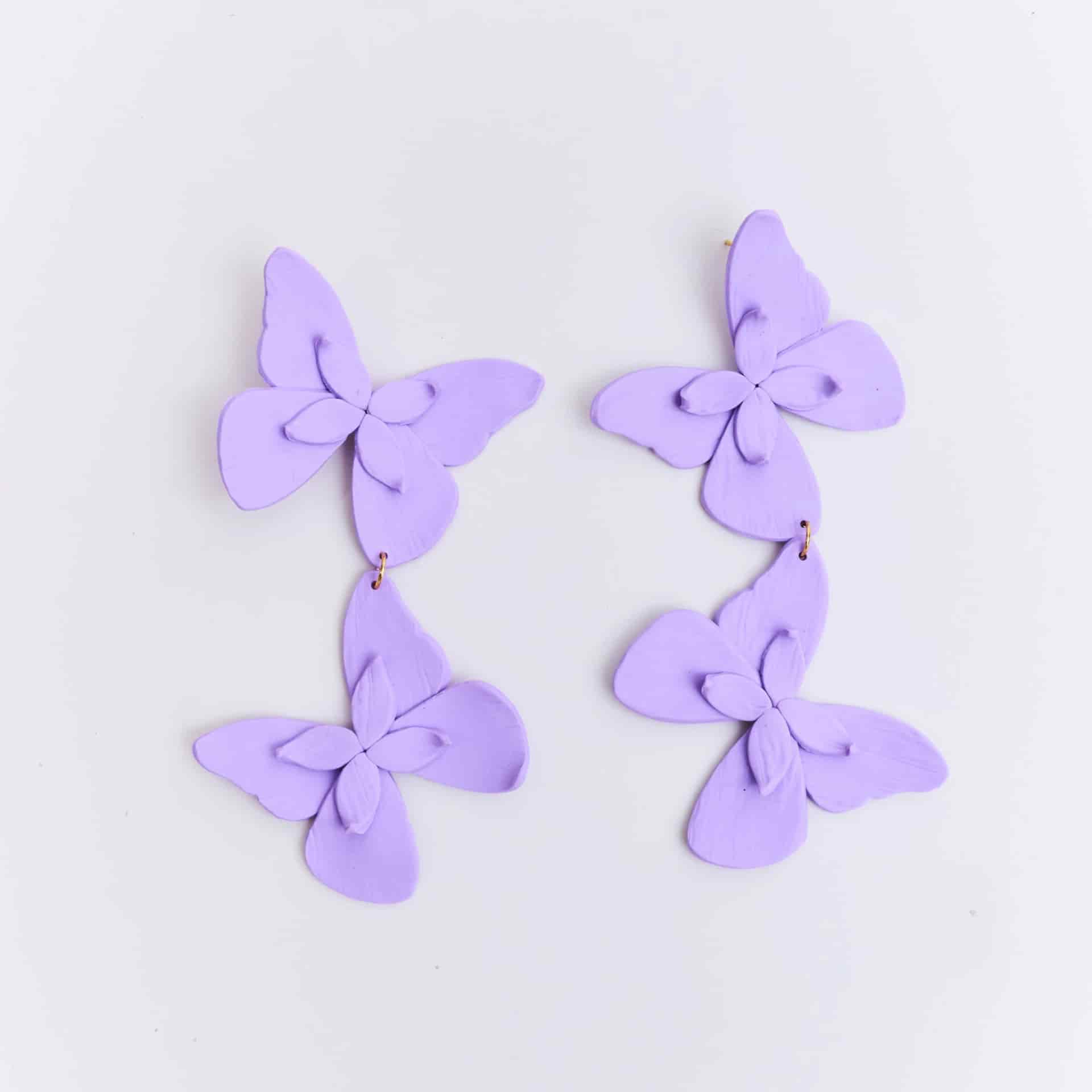Aretes Alas en Flor Doble - miniatura 4