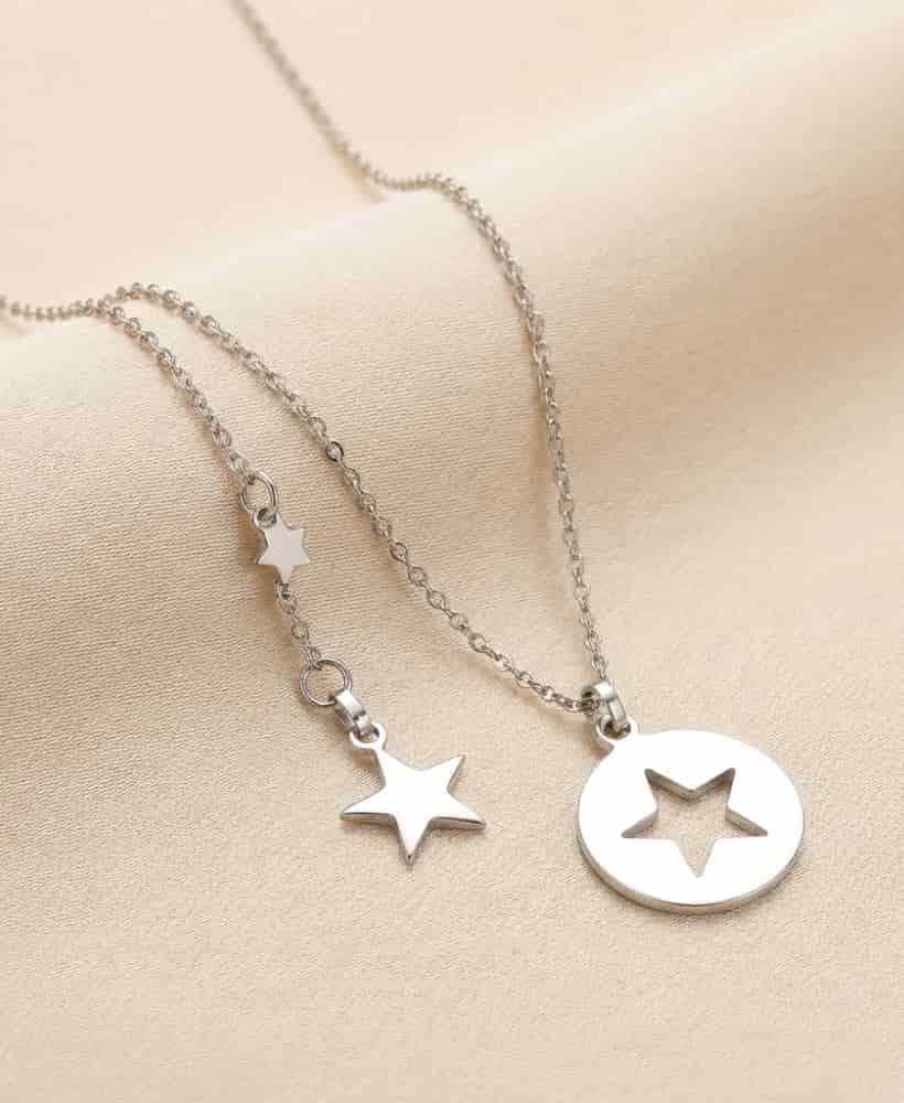 Cadena estrella tipo corbata en plata ley 925 - miniatura 2