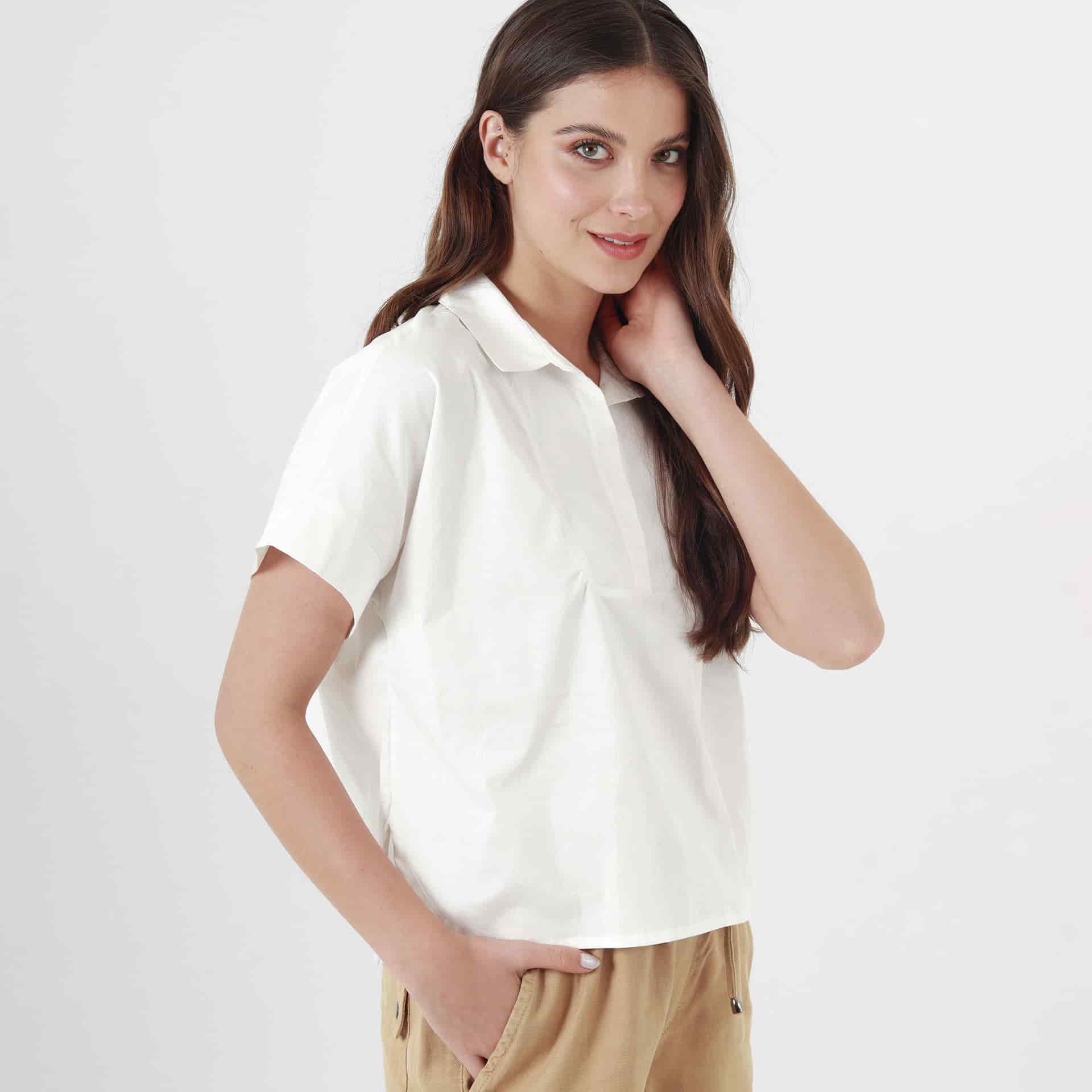 Blusa Cuello Sport Manga Corta - miniatura 1