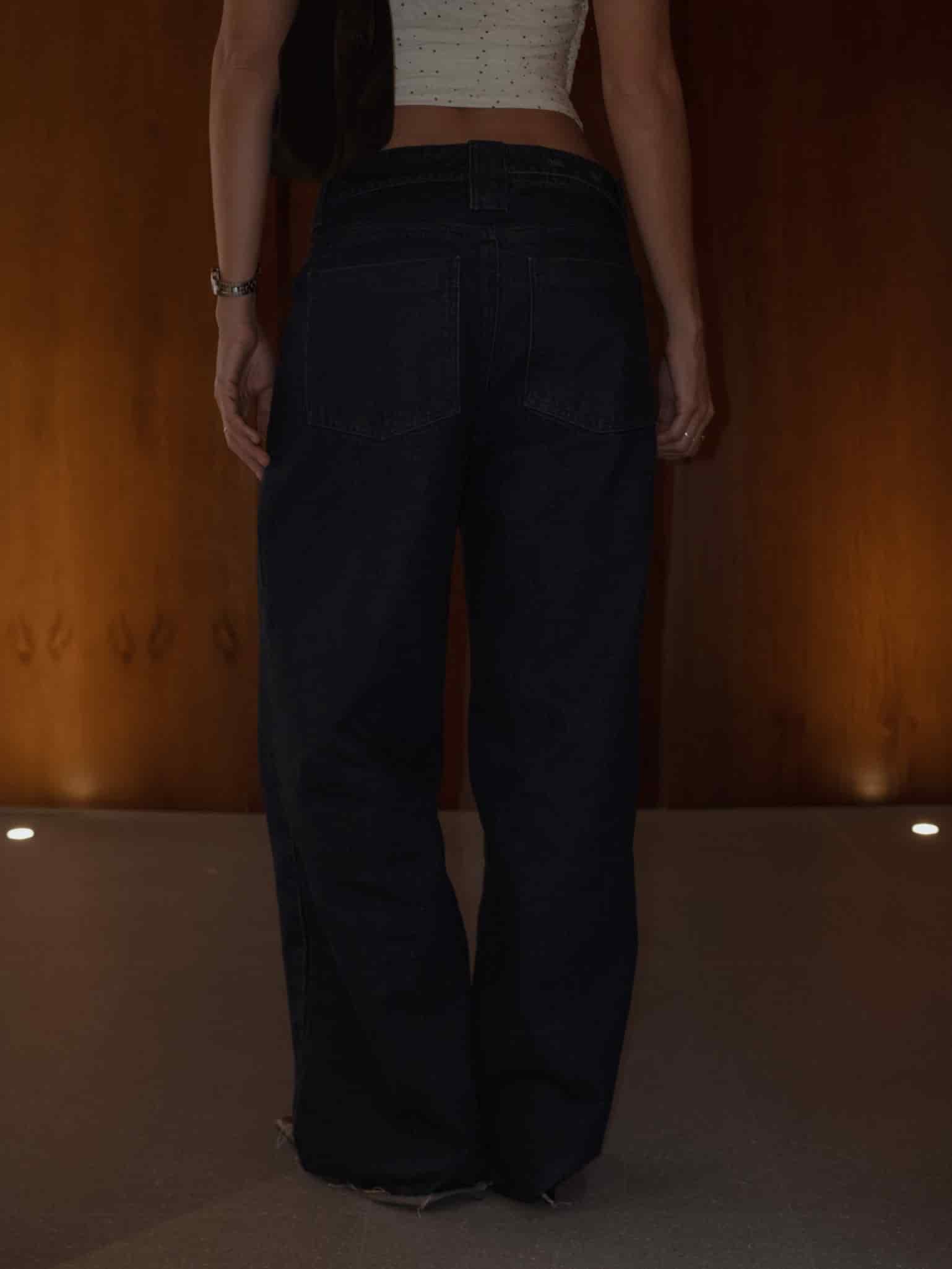 REMAKE WIDE LEG BELT JEAN - RAW DENIM - miniatura 10