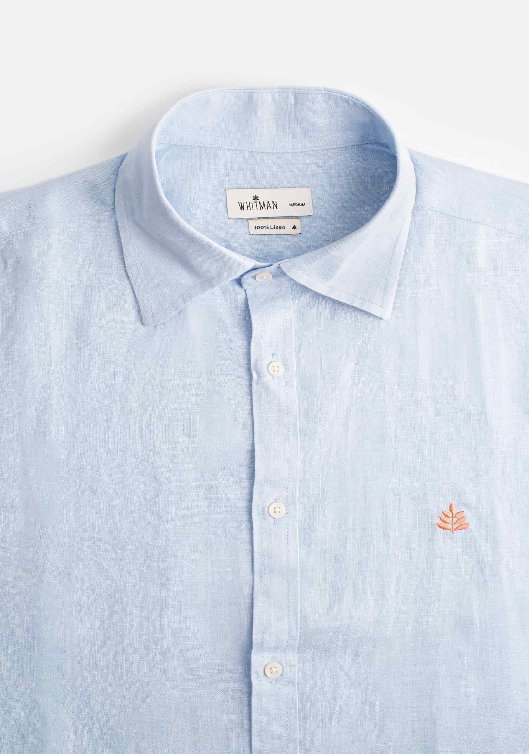 Camisa H CI Lino L-Sal Azul Claro - miniatura 2