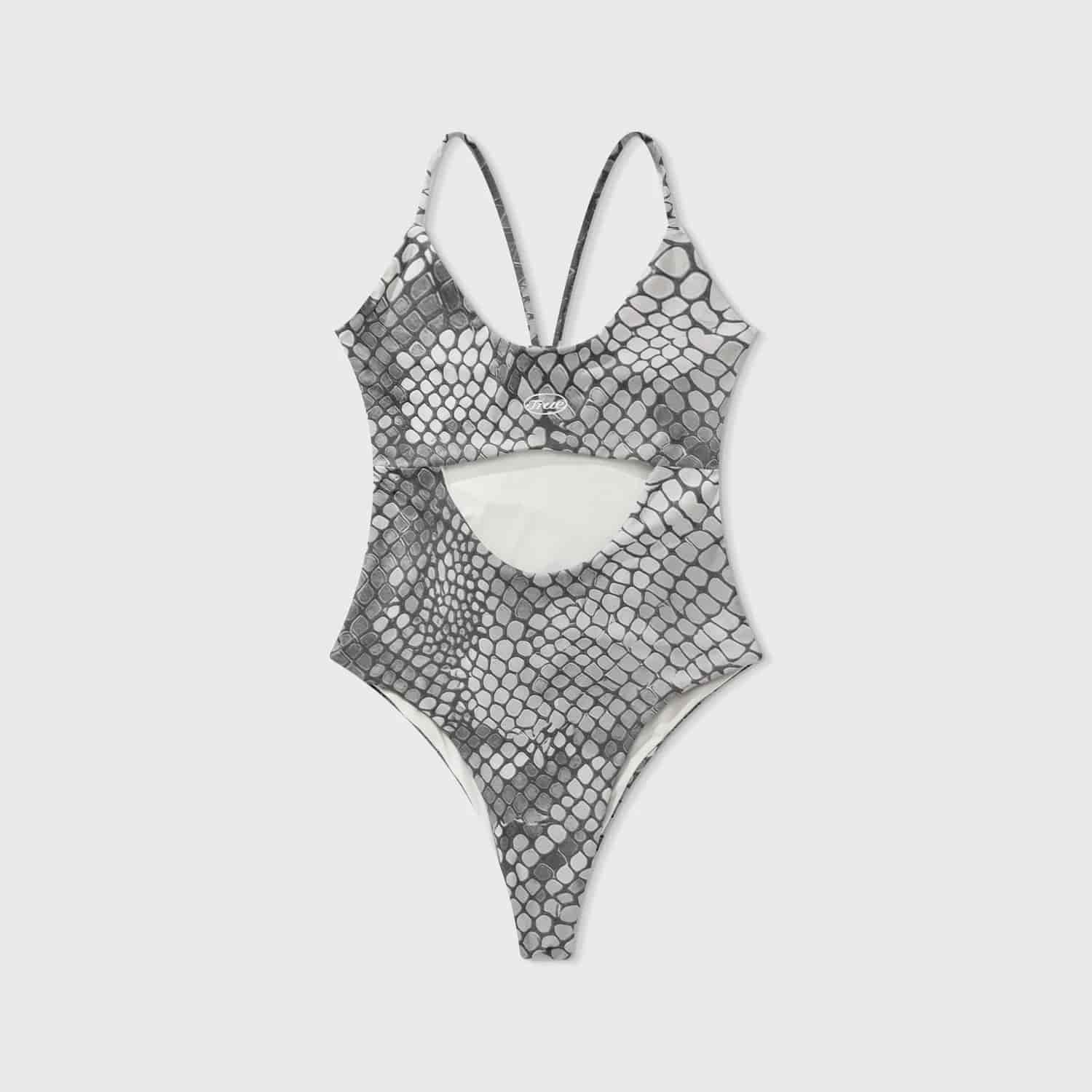 Python Cut-Out Bodysuit - Gray - miniatura 9