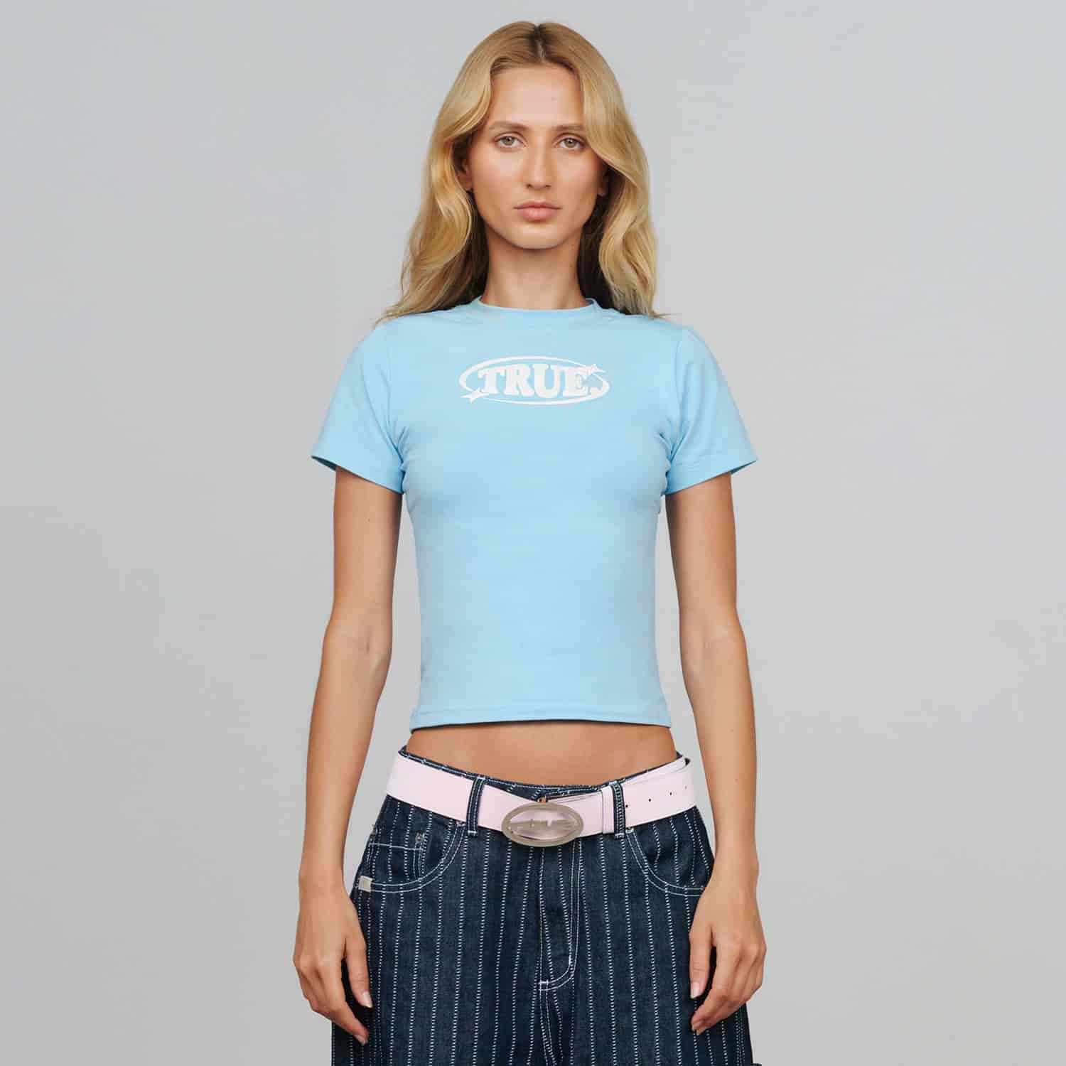 Pastel Fitted Tee - Baby Blue - miniatura 2