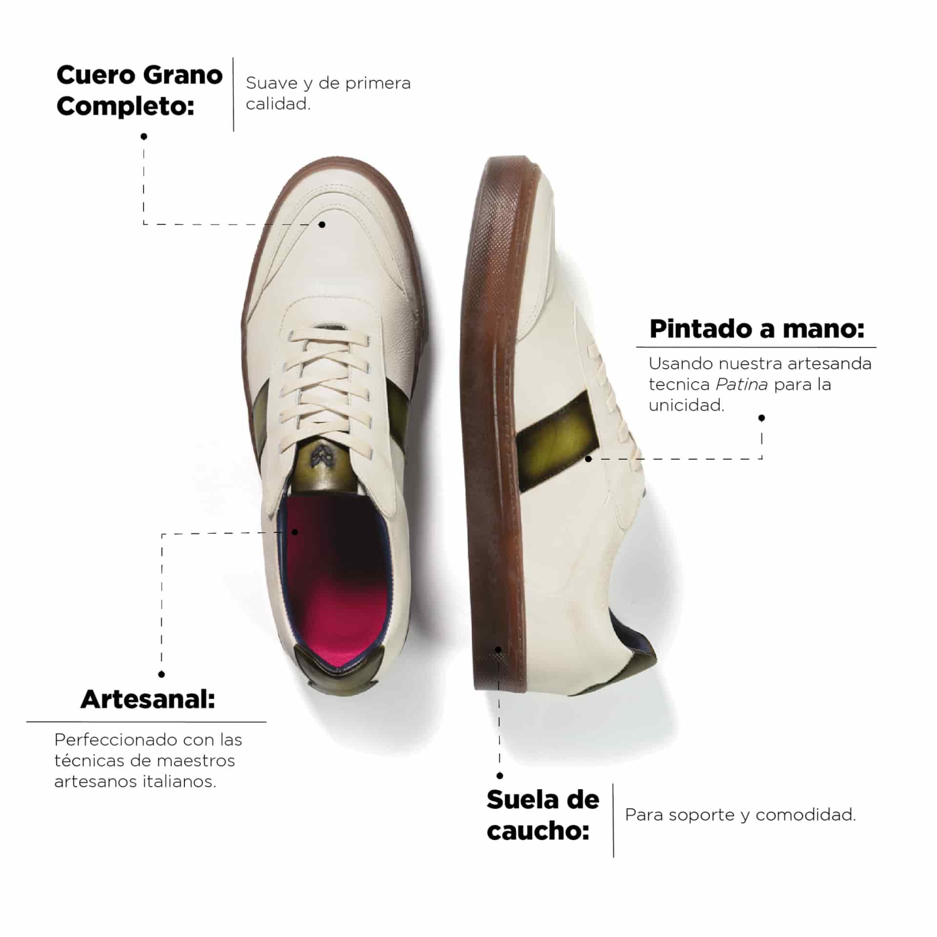 Sneaker Pisa Beige-Verde - miniatura 3