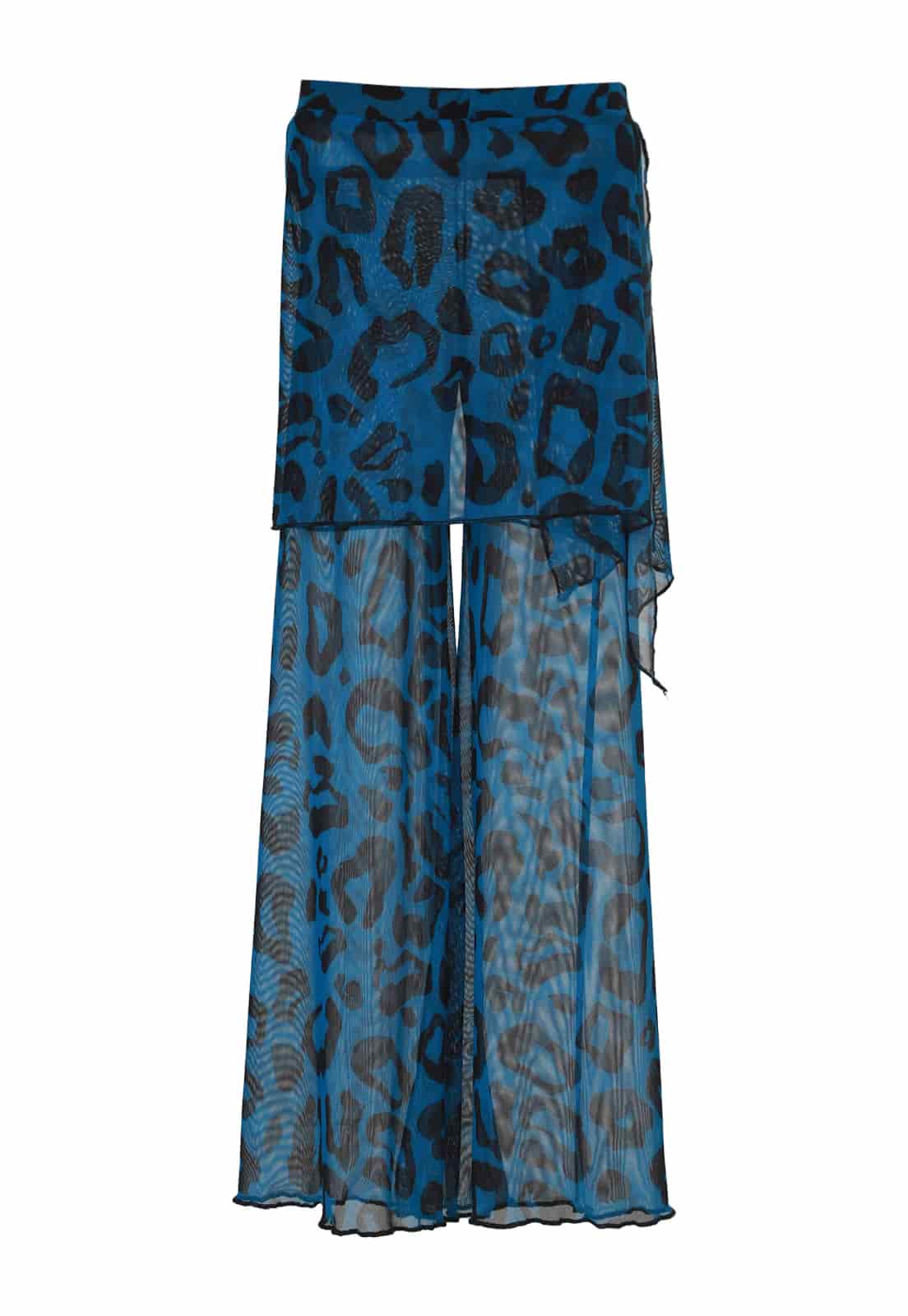 Blue Black Leopard Mesh Pant - miniatura 5