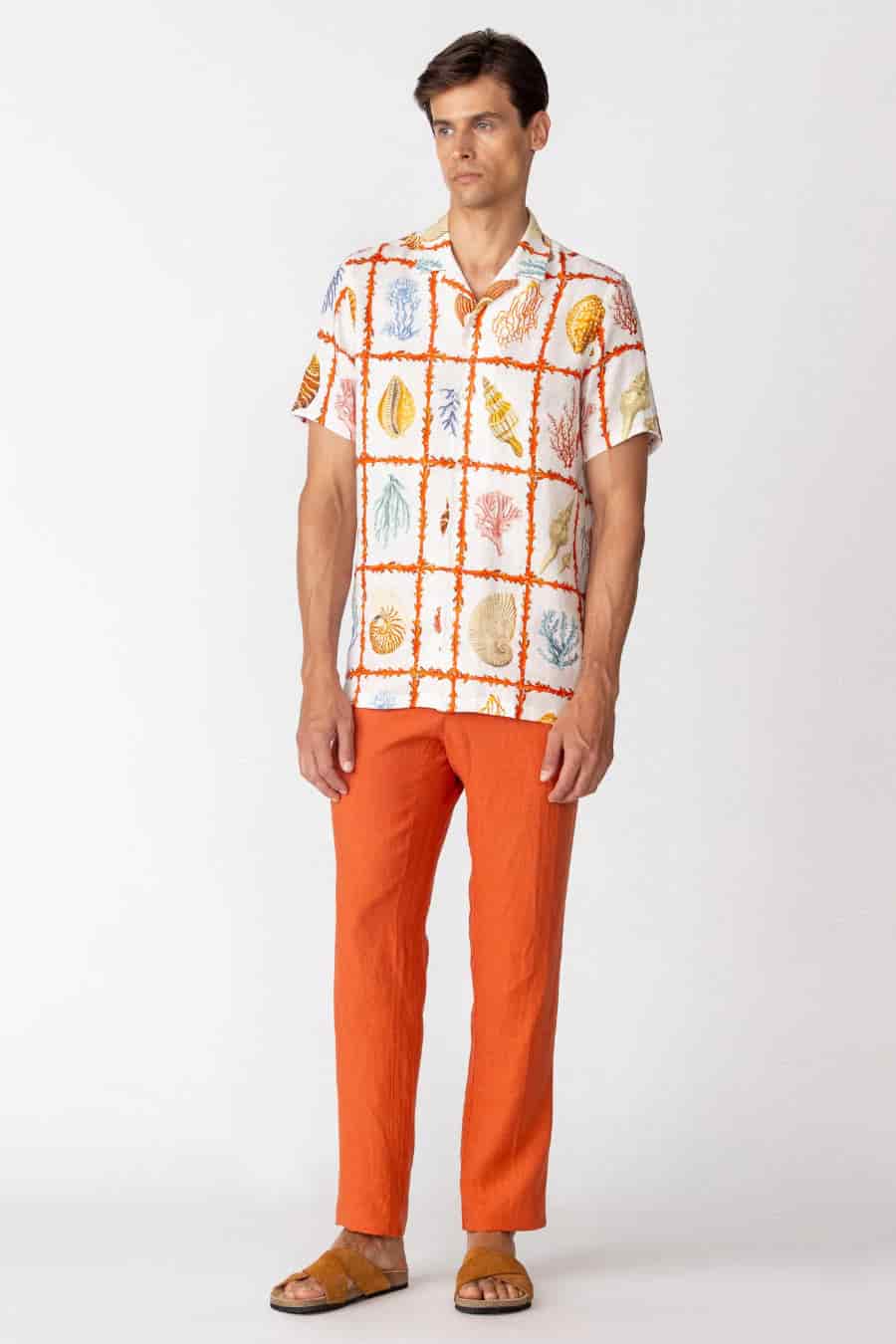 Men's linen shirt white aronnax - miniatura 1