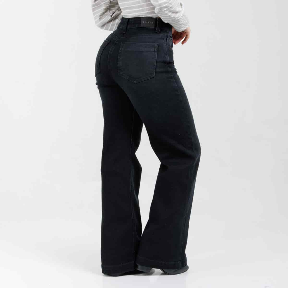 Jean Wide Leg Negro Ax-3155 Licrado - miniatura 2