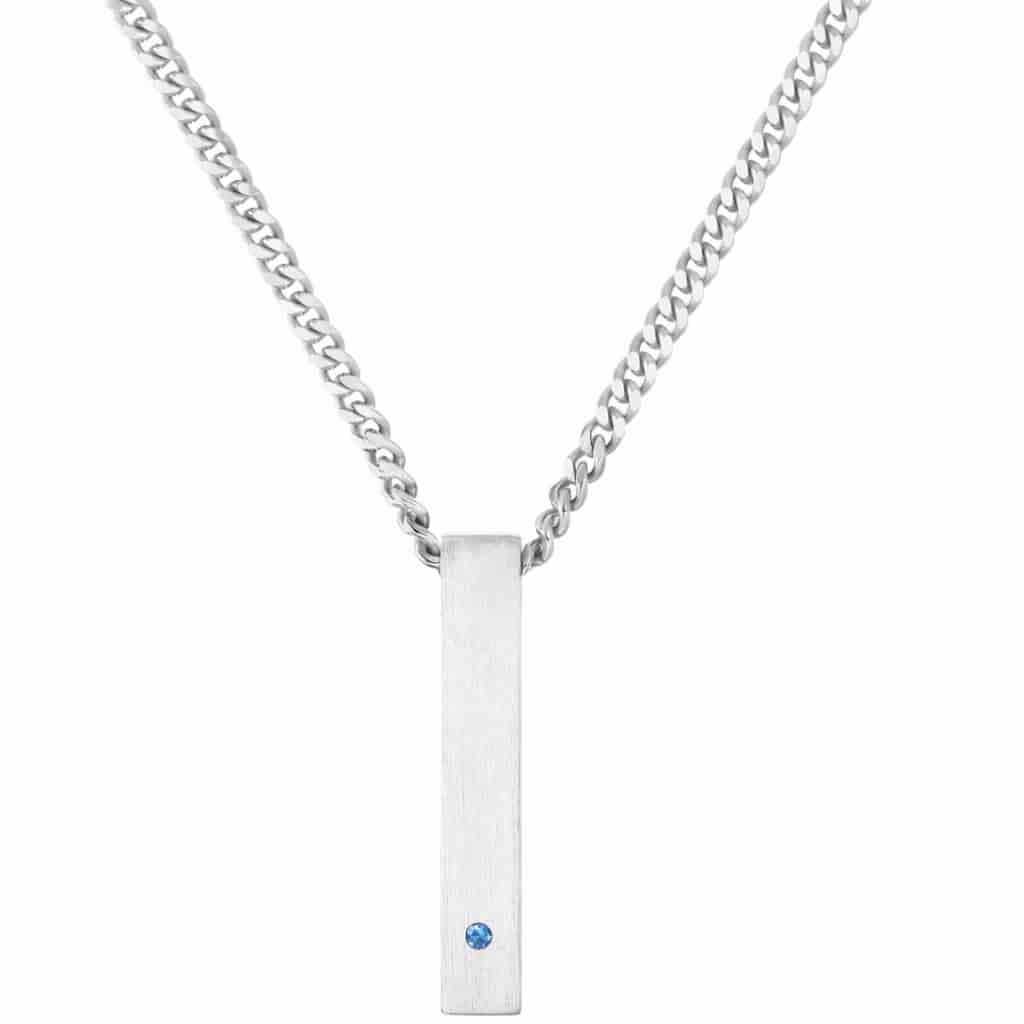 FIFTH AVE NECKLACE | CADENA CON DIJE EN PLATA LEY 925 Y PIEDRA - miniatura 2