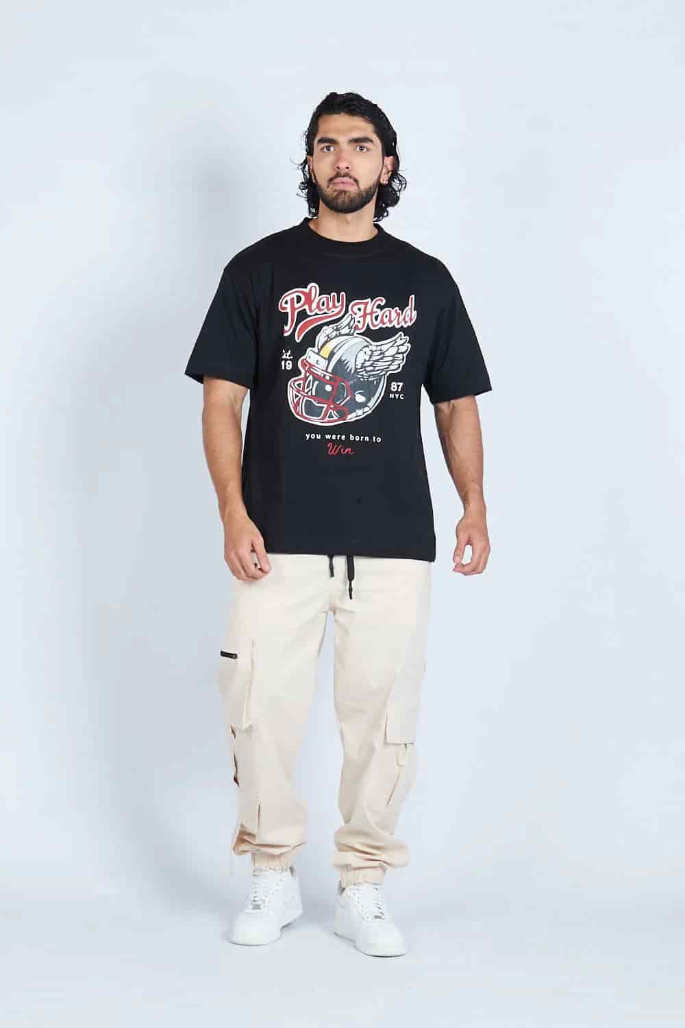 Camiseta oversize PLAY HARD NEGRO | DROP 03 | - miniatura 1