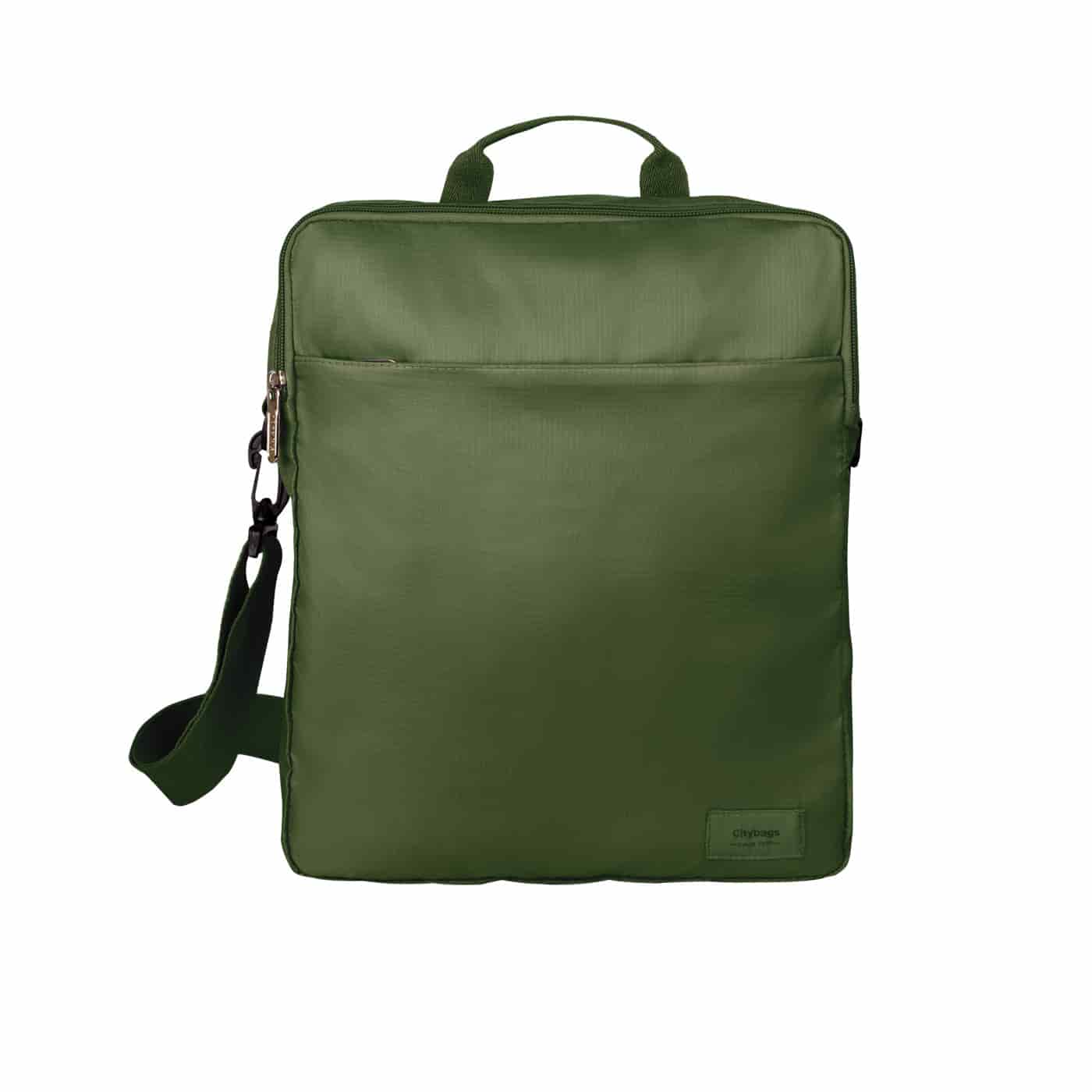 Bolso Manos Libres Convertible a Morral Citybags Light Verde Militar - miniatura 1