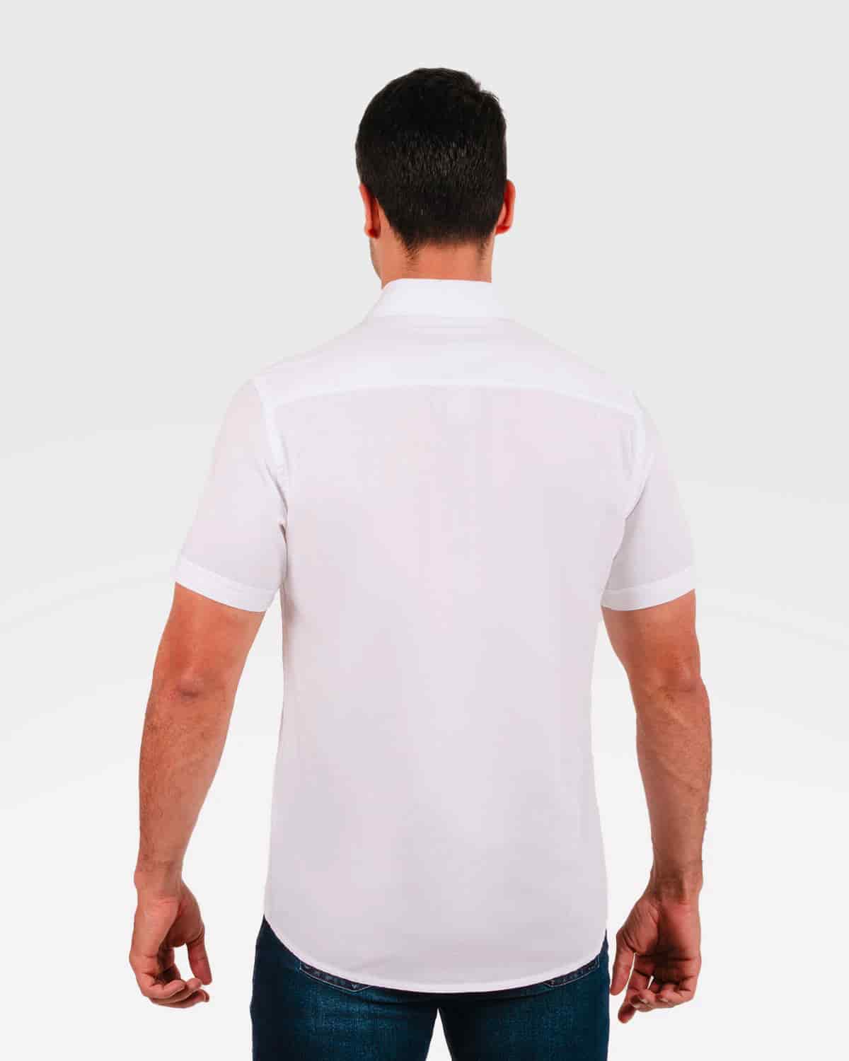 Camisa blanca manga corta para hombre - miniatura 40