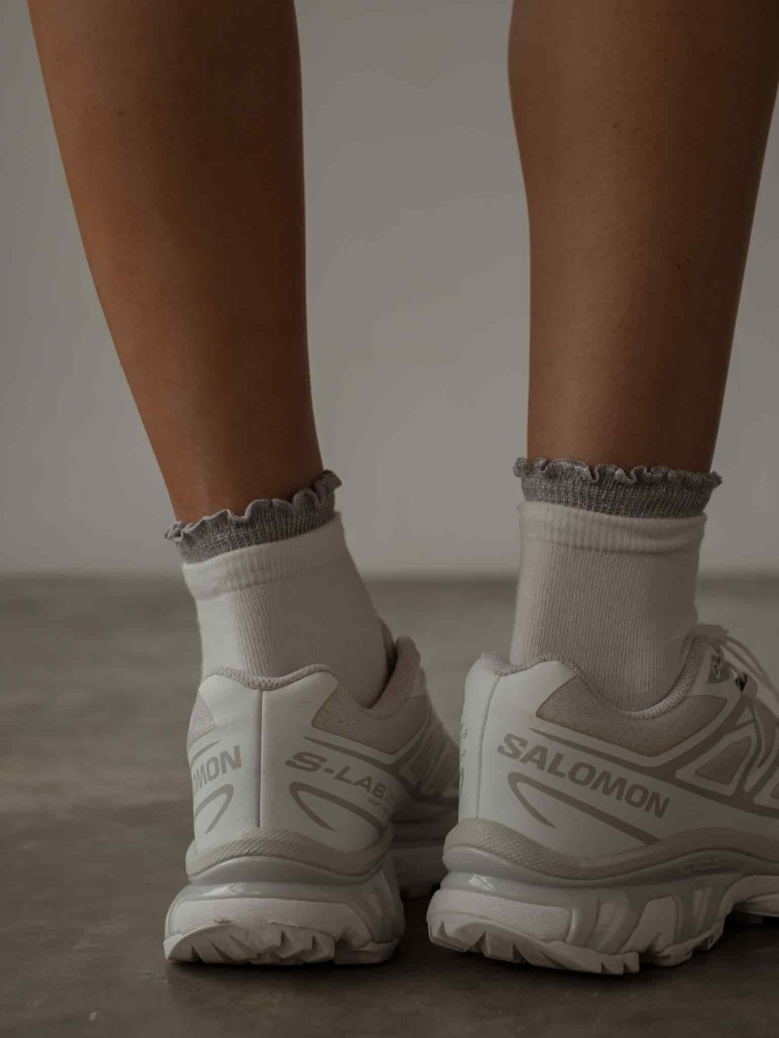 GIRLY LAYERING SOCKS - GRAY ON WHITE - miniatura 6