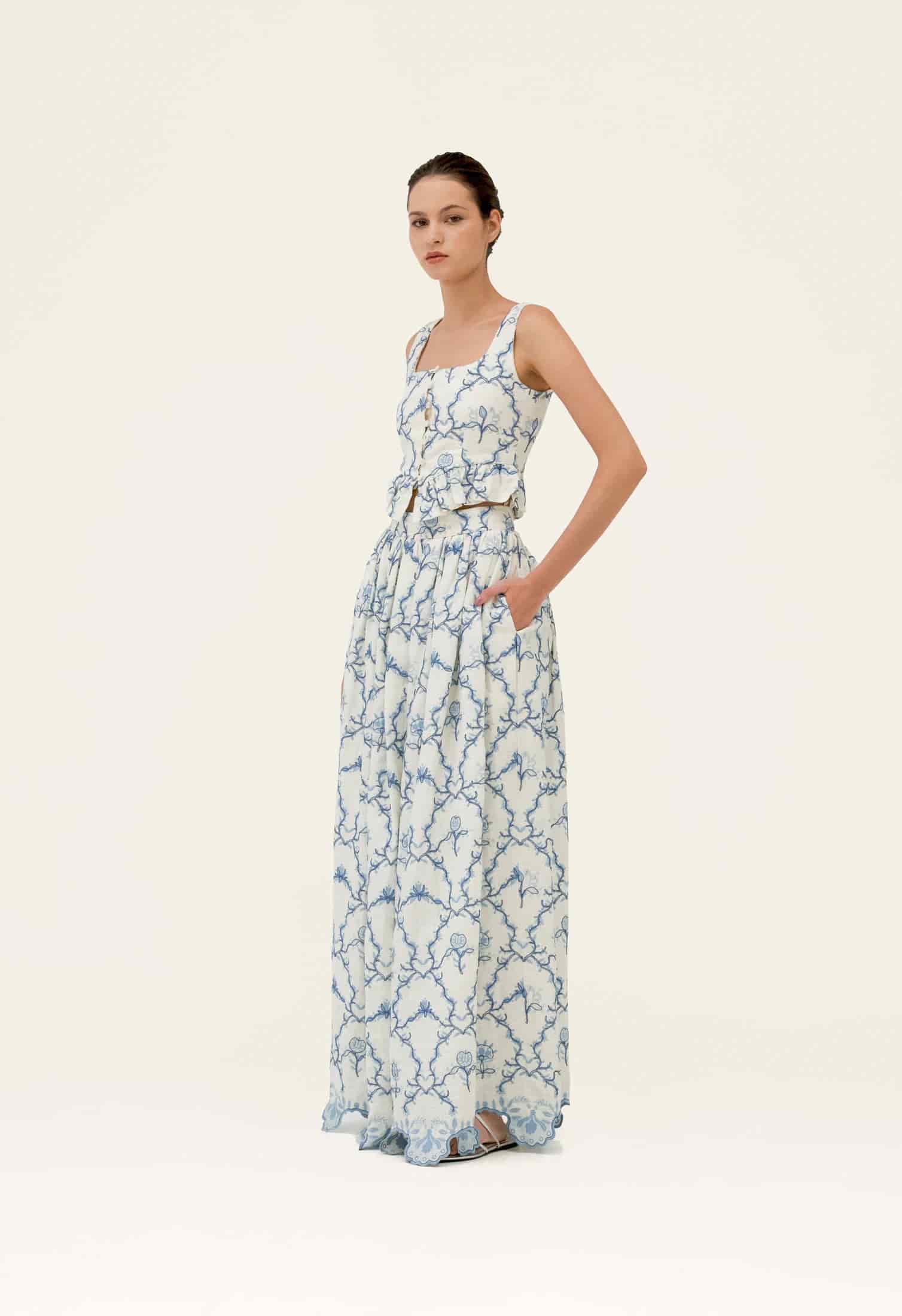 Tangelo Floritura Maxi Skirt - miniatura 1