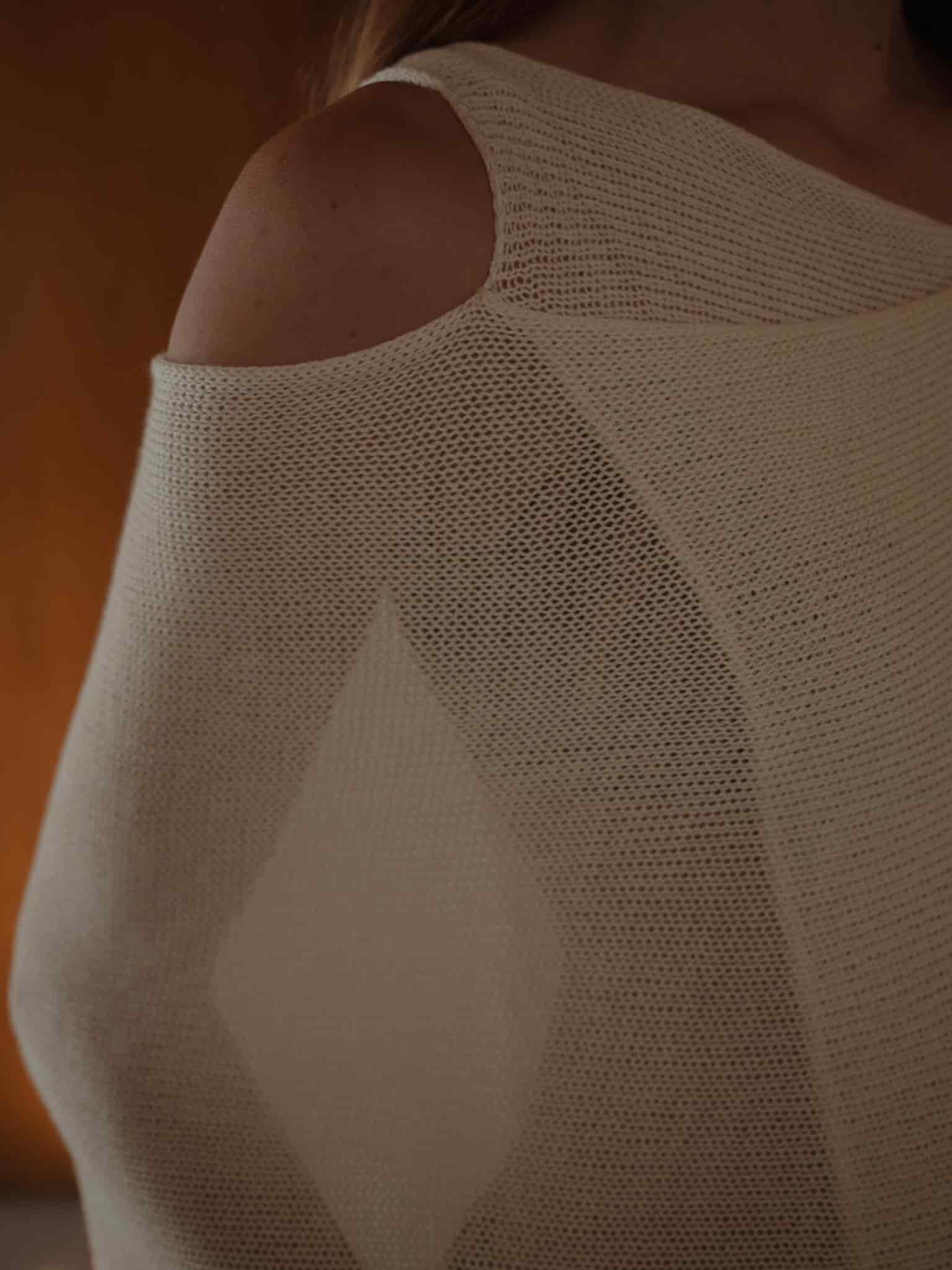 KNIT PONCHO - VANILLA - miniatura 8