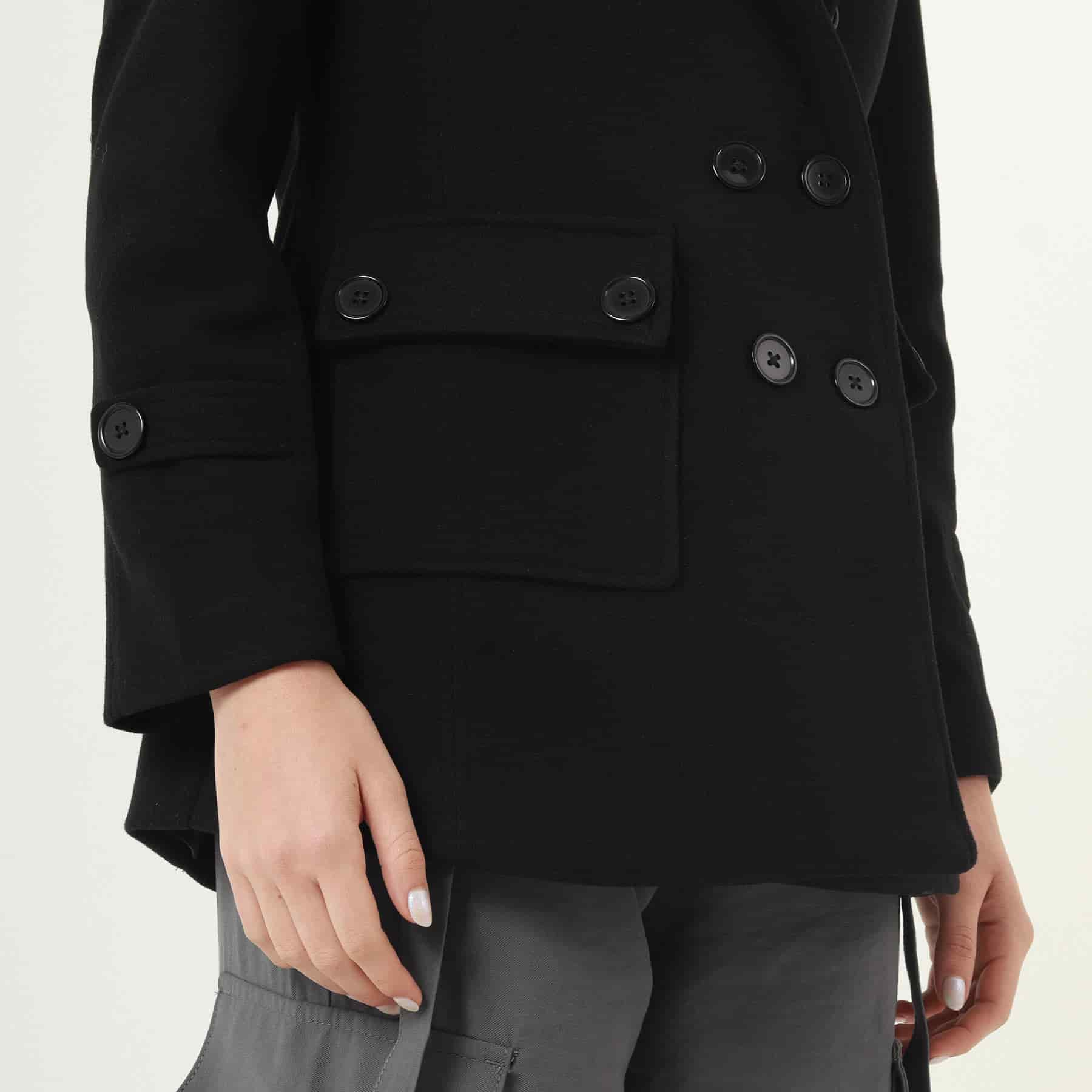 Chaqueta abrigo trench cruzado cuello solapa con capucha - miniatura 27
