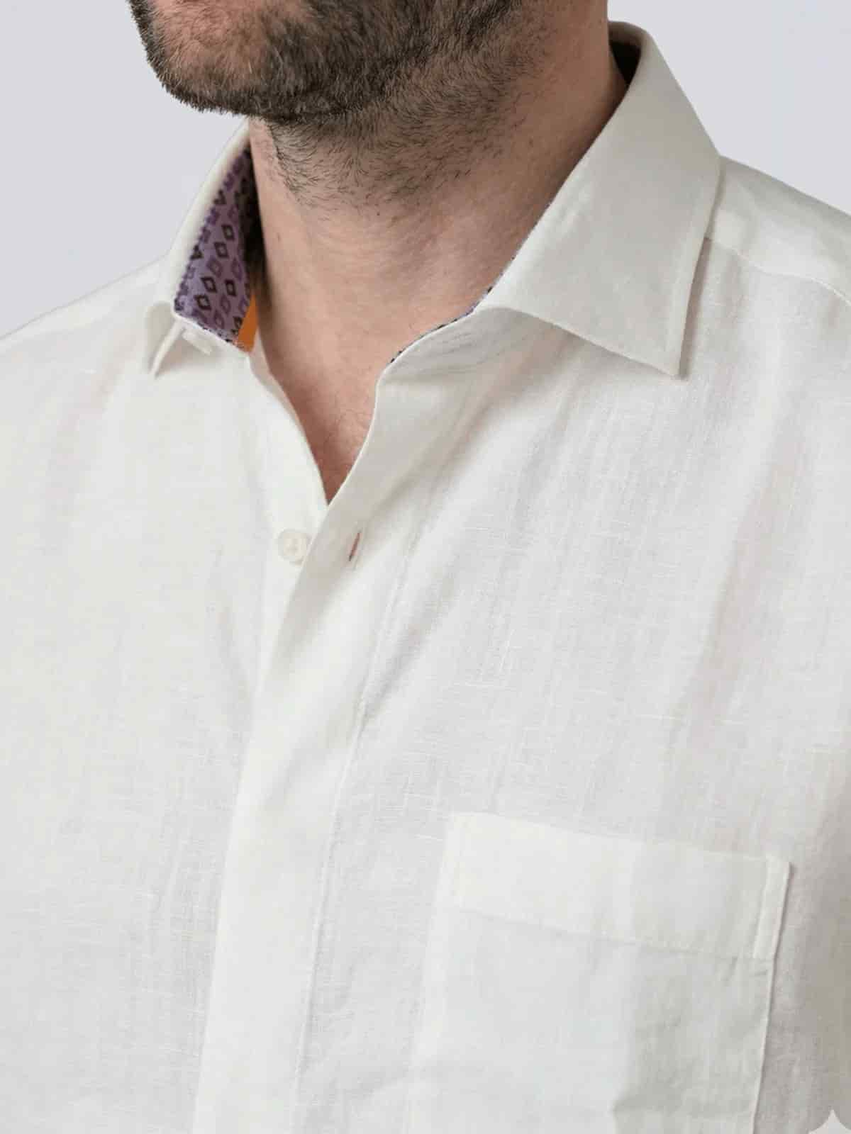 Camisa en lino manga larga para hombre Jon Sonen 01029093 - miniatura 2